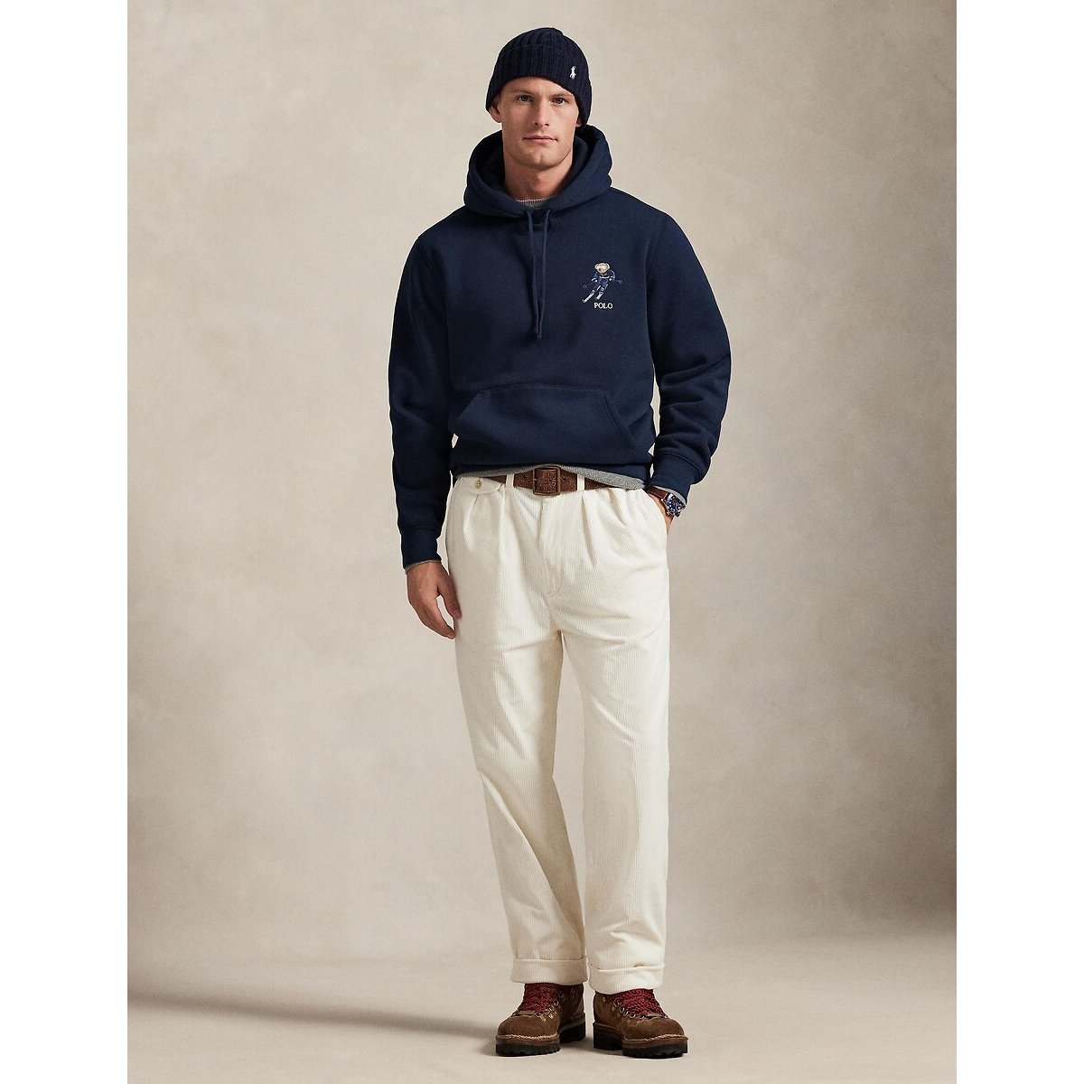 Sweat à capuche Polo Bear en molleton bleu marine, POLO RALPH LAUREN