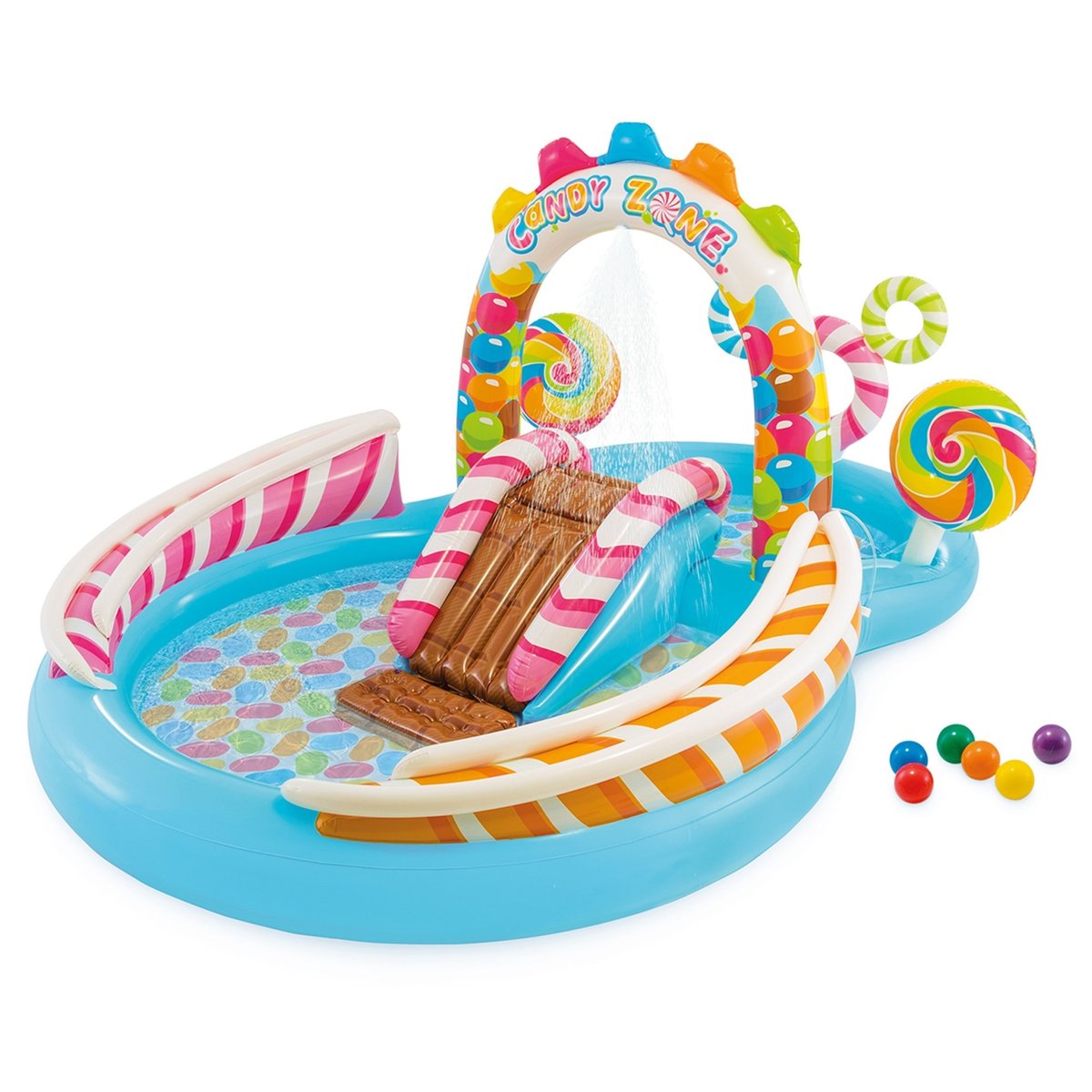 Piscine enfant de jeux aquatiques Candy Zone multicolore, INTEX