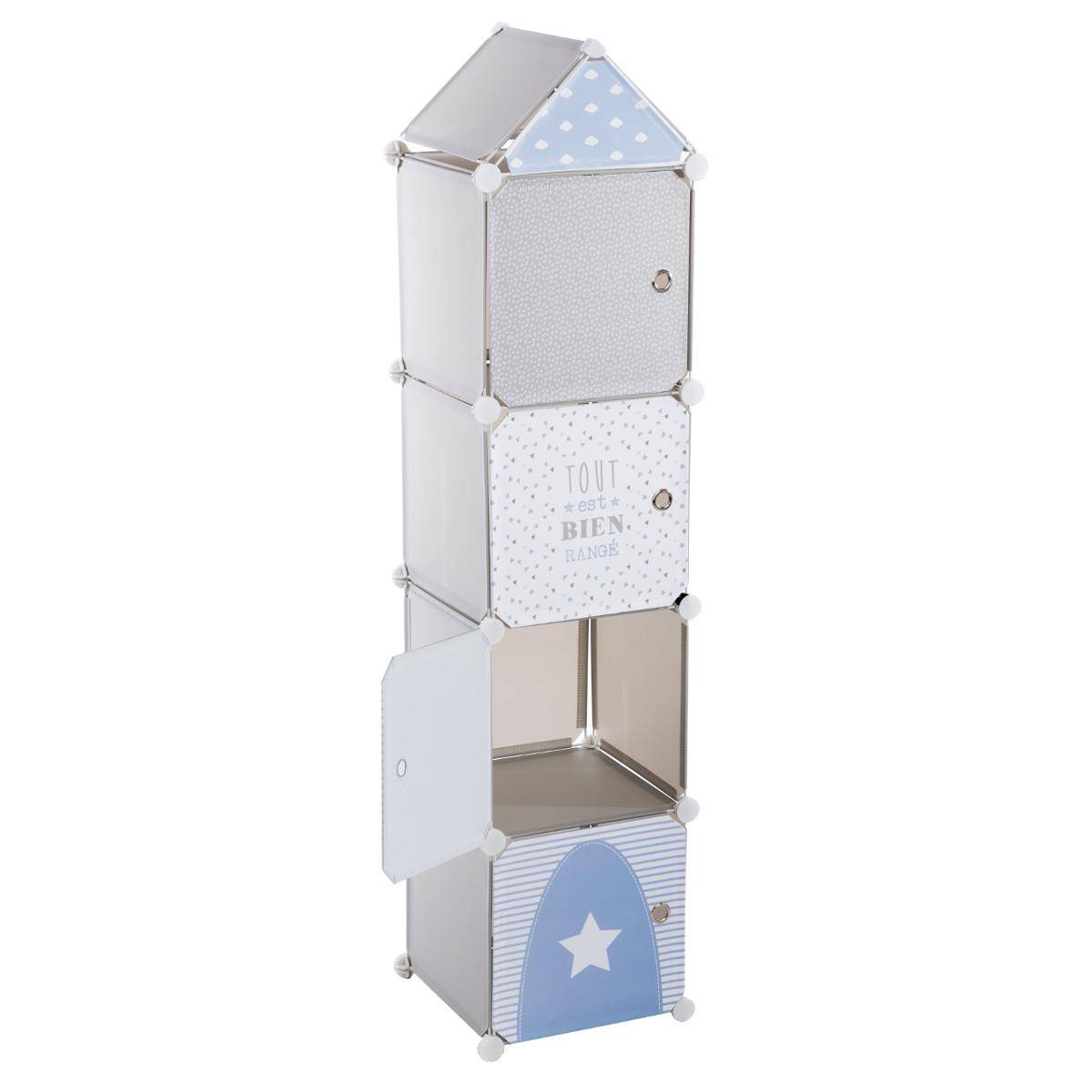 Casiers de rangement enfant COLONNE gris, ATMOSPHERA