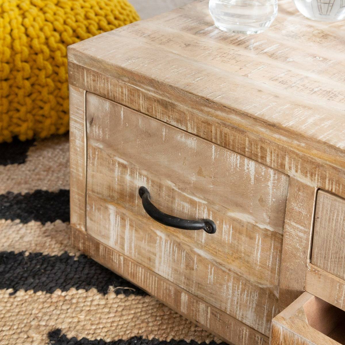 Table basse en bois de manguier PIO bois clair, MADE IN MEUBLES 