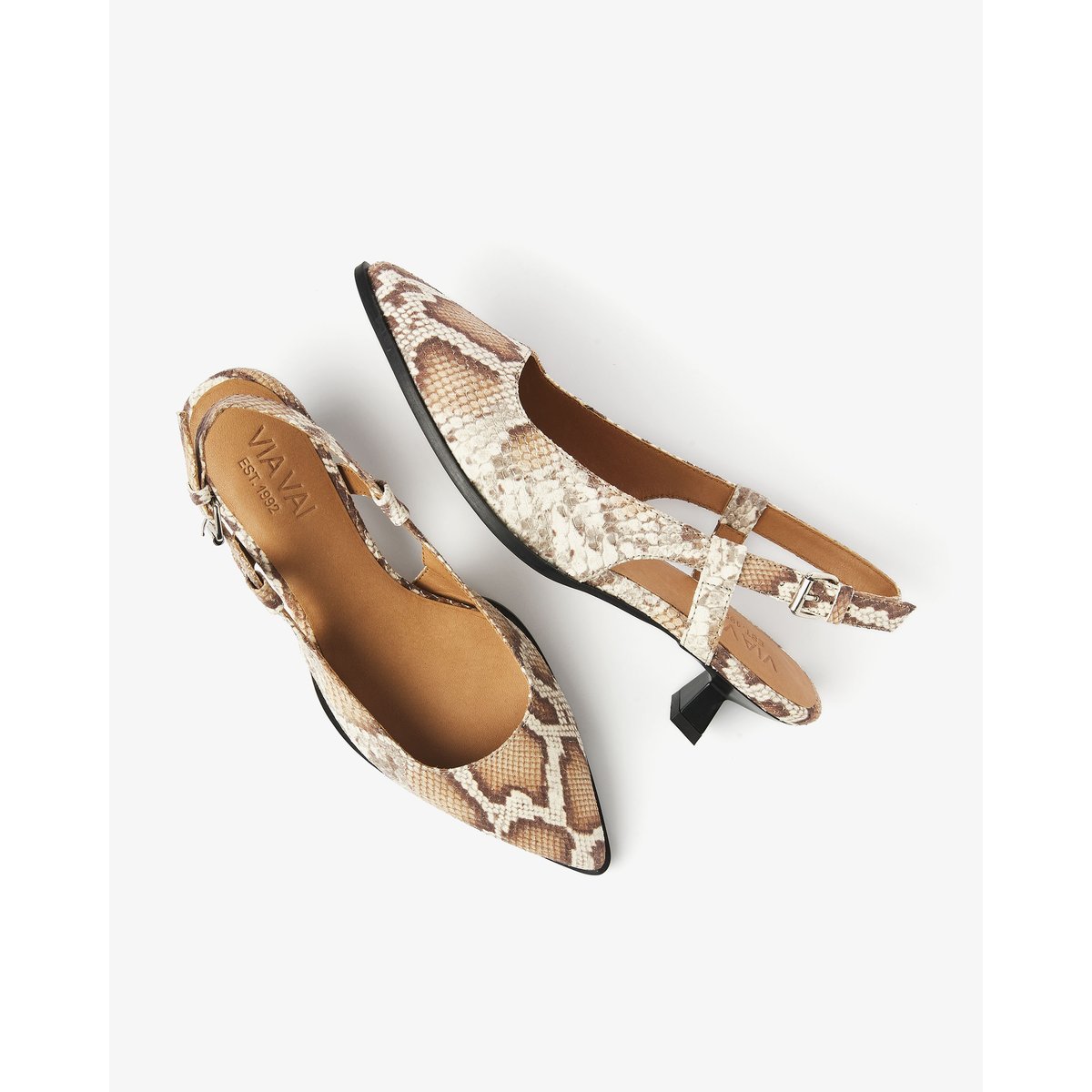 Escarpins LEA ELINA cognac,snake print, VIA VAI