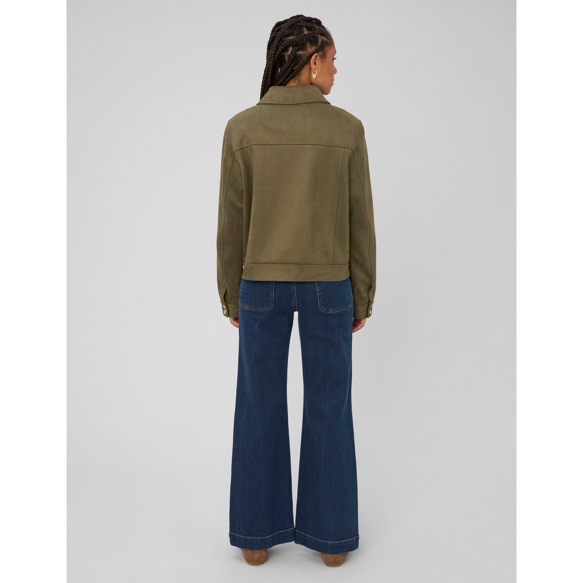 Veste zippée en suédine vert kaki, BZB