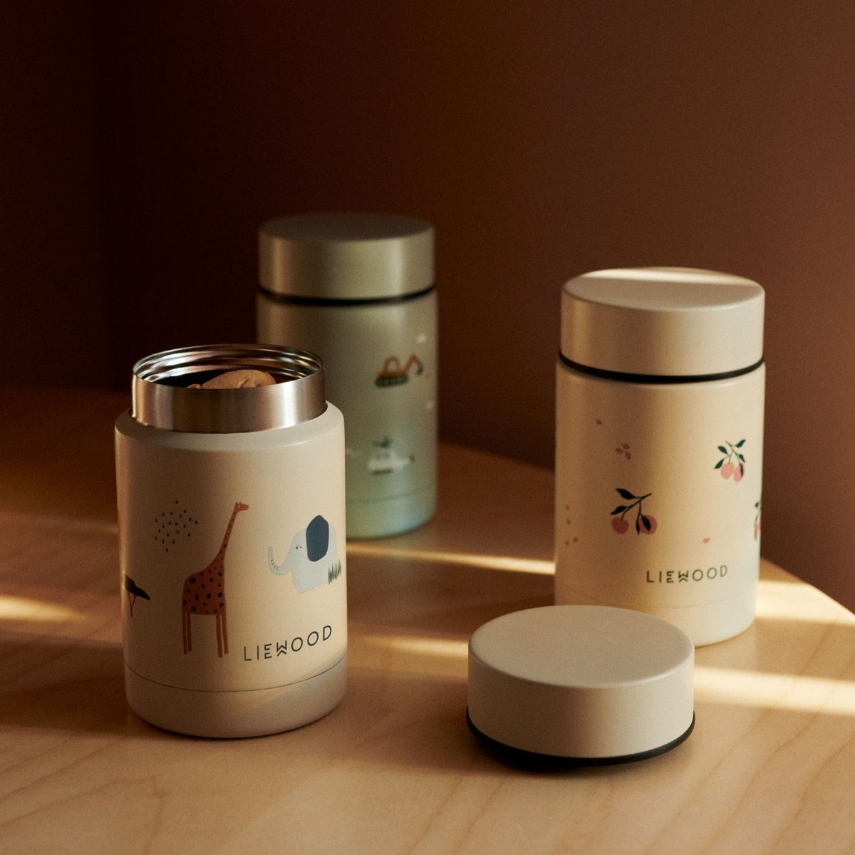 Pot isotherme Nadja bleu, marron, blanc, LIEWOOD