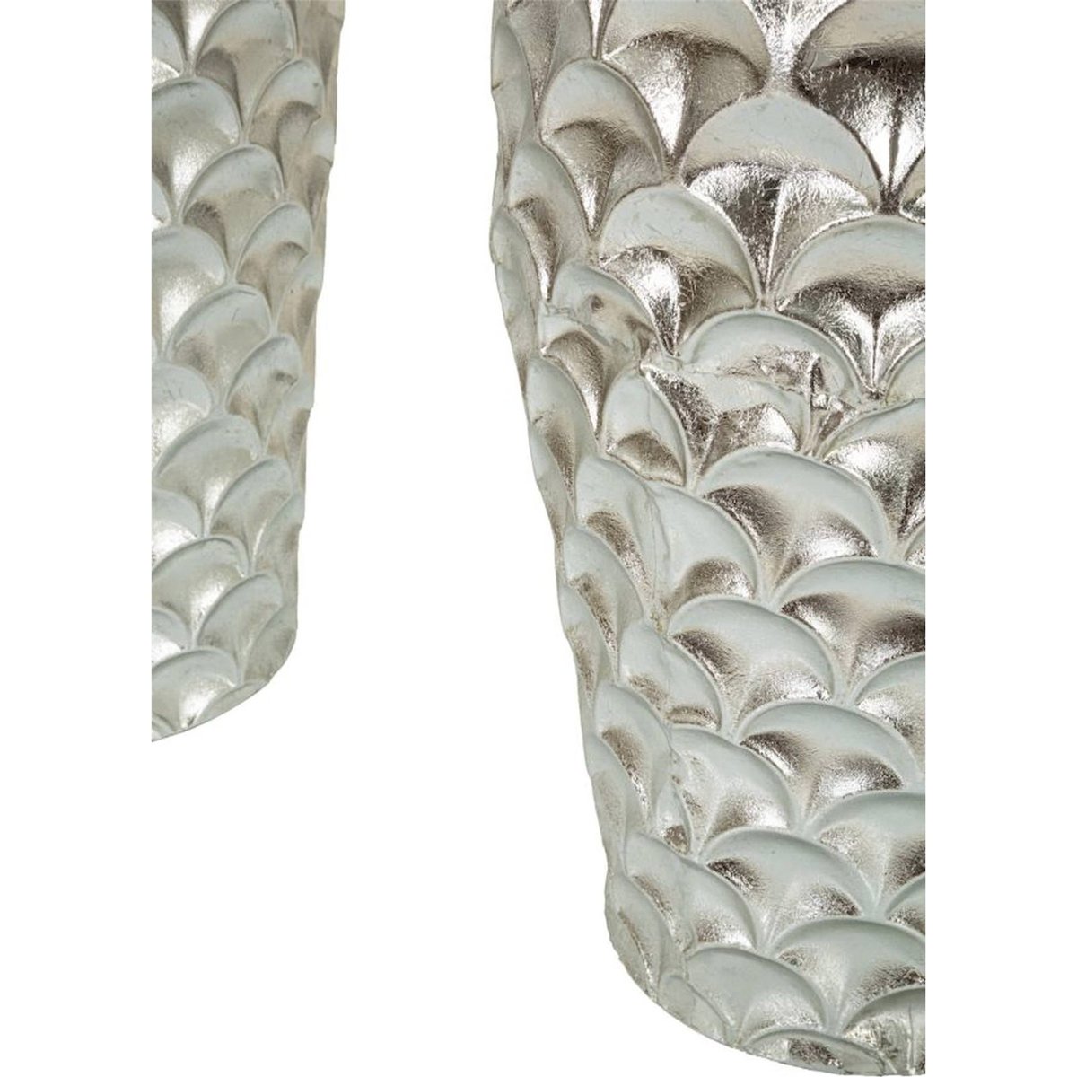 Duo de vases en fer relief élégant GLAM argenté, RECOLLECTION