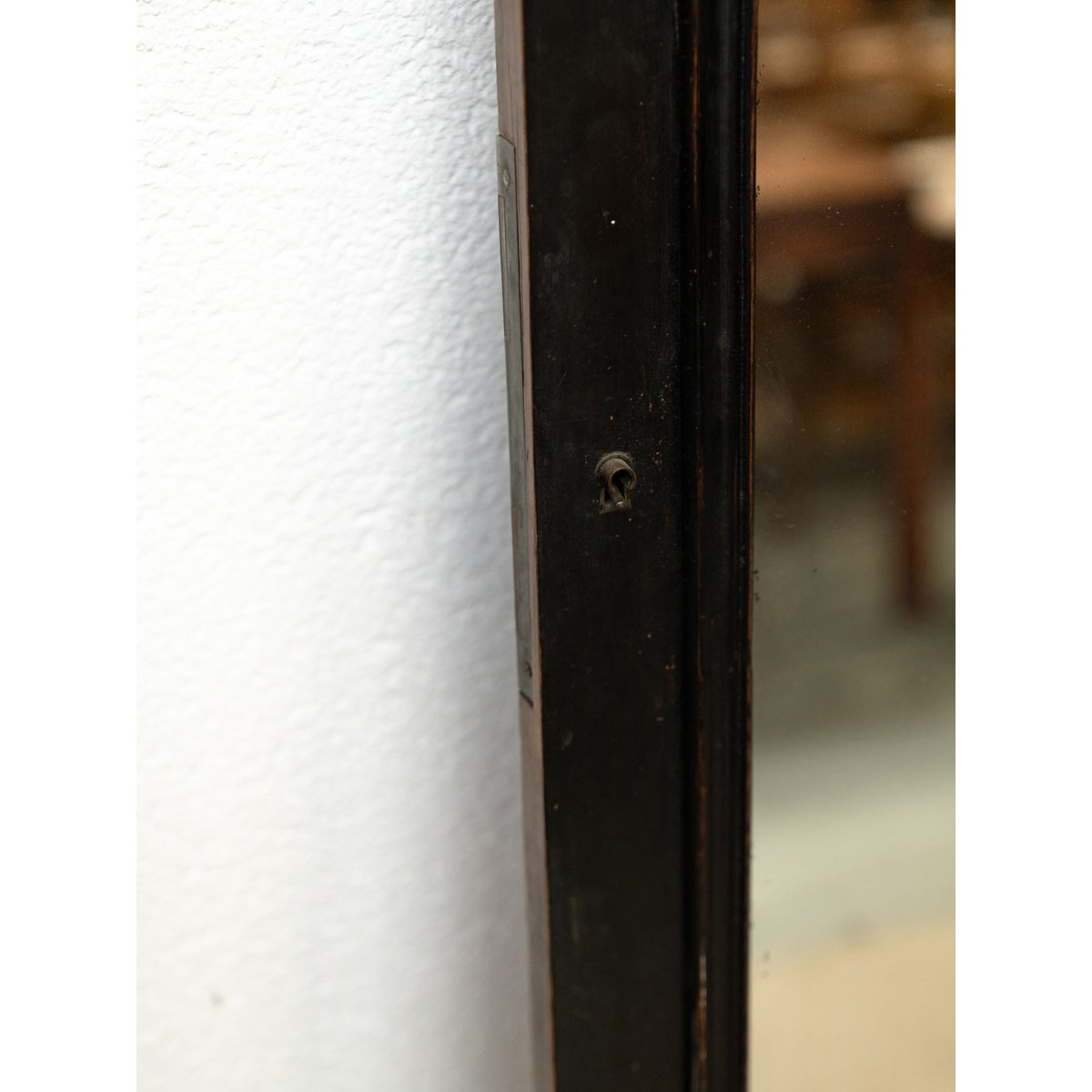 Grand miroir en bois ancien au fronton sculpté Georges N°1318 - Bon état noir, DEBONGOUT