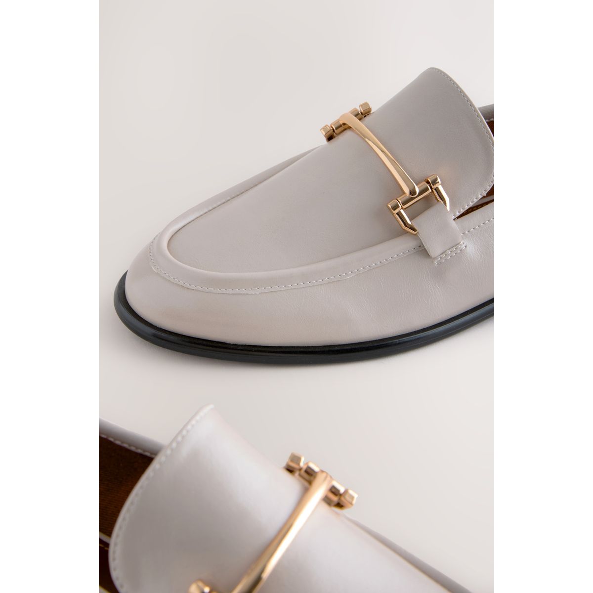 Mocassins à bout rond et liseré os, NEXT
