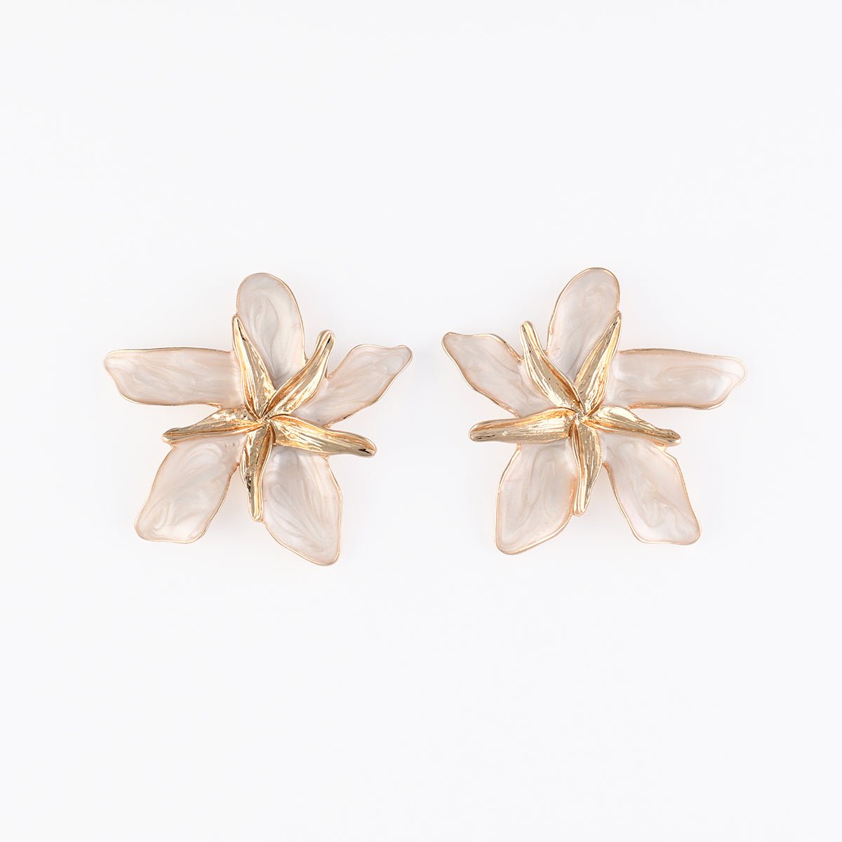 Boucles d'oreilles fleurs ivoire ivoire, BALABOOSTE