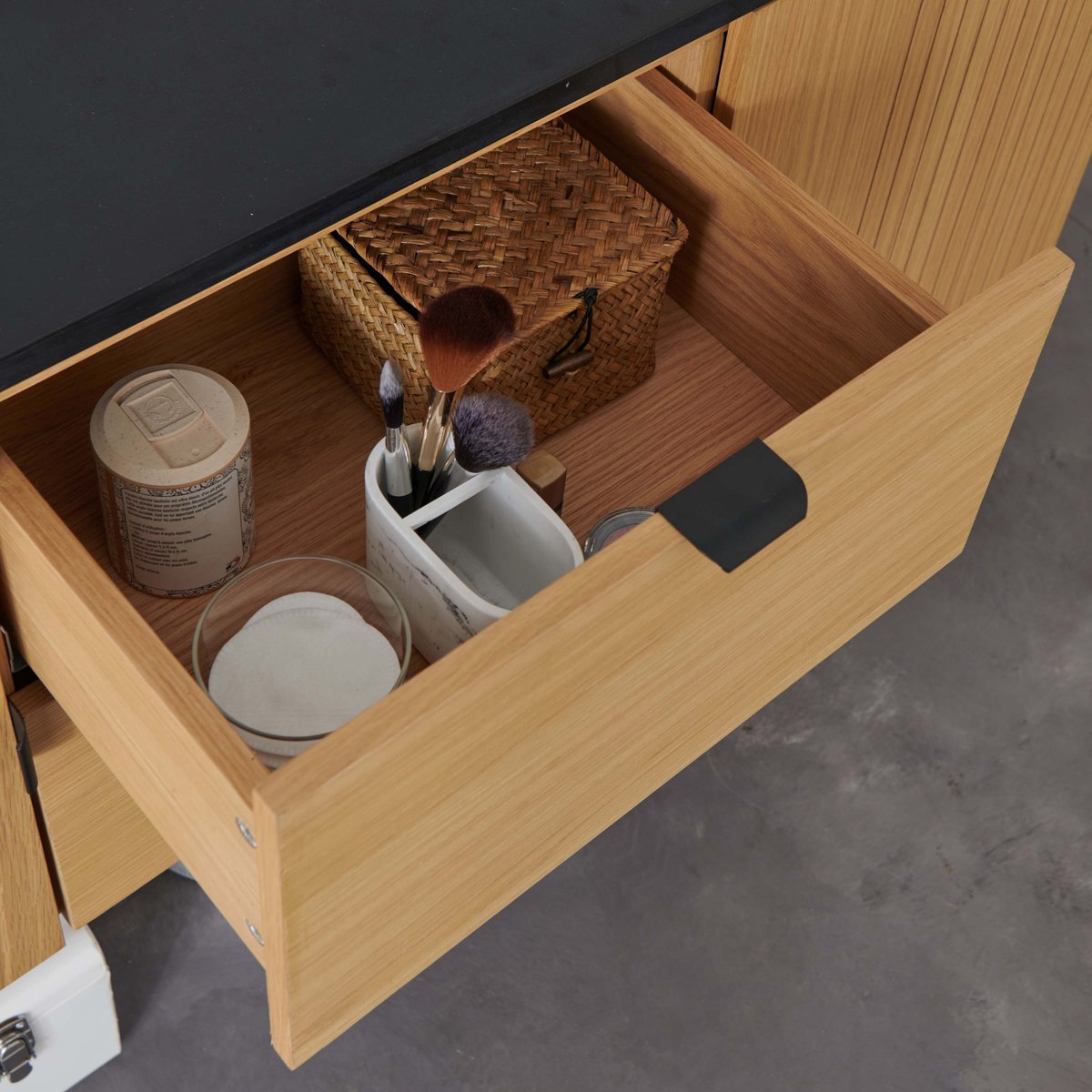Meuble double vasque + miroir +colonne STUDIO bois clair, MOB IN