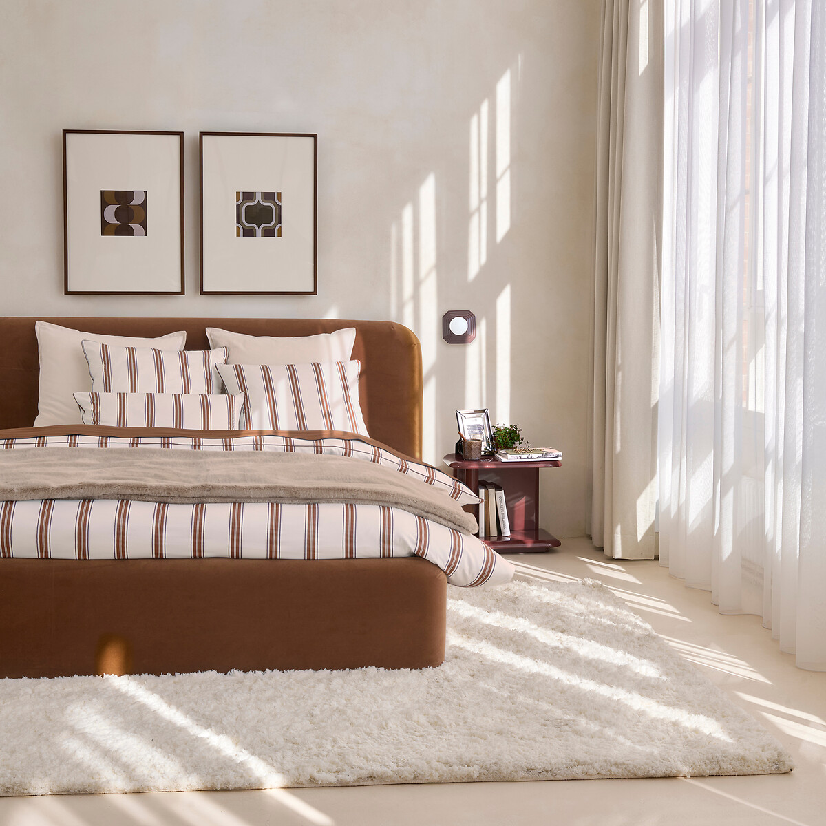 Tête de lit déhoussable, tissu velours, BOLEA bronze, LA REDOUTE INTERIEURS
