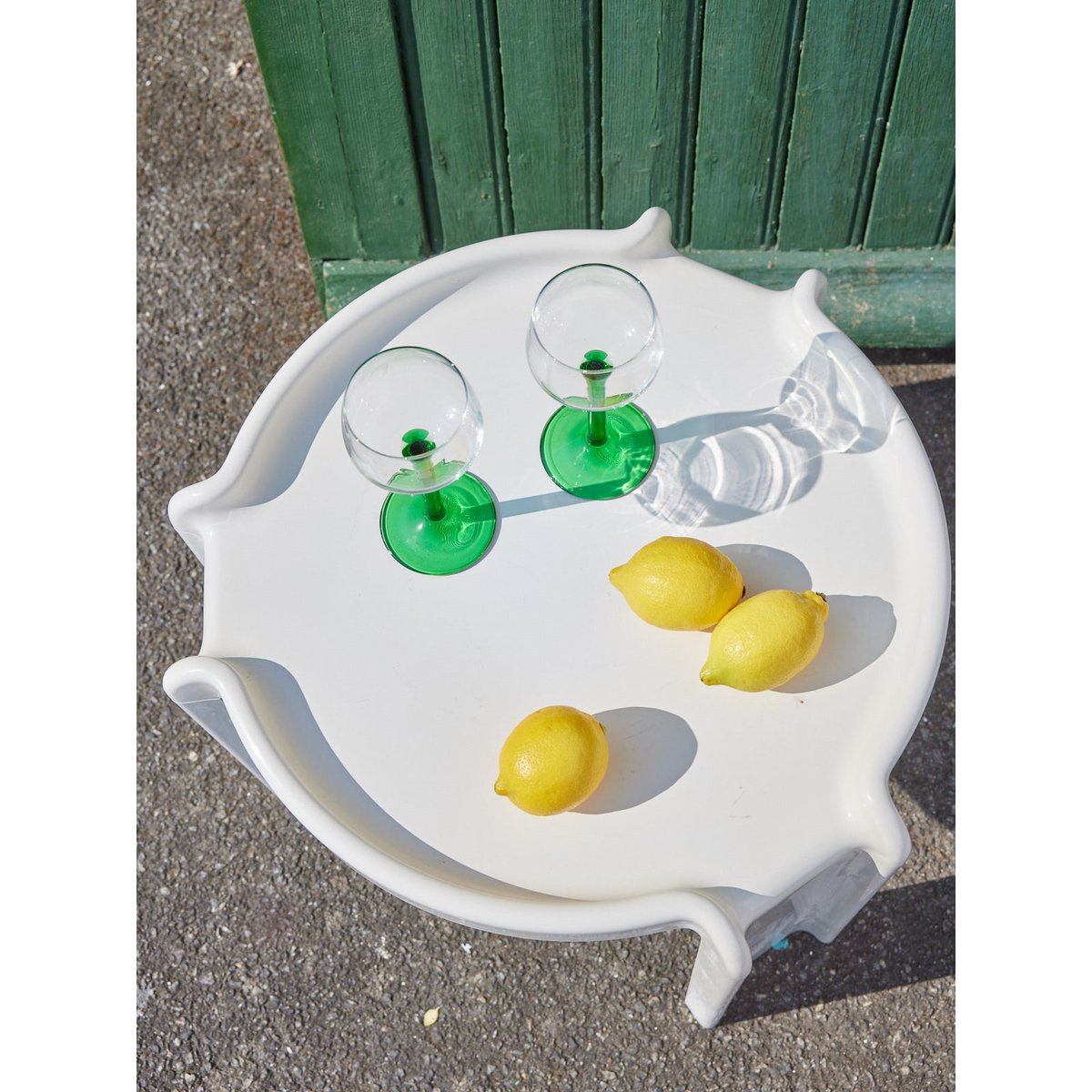 Table basse design blanche Donna N°1088 - Bon état blanc, DEBONGOUT