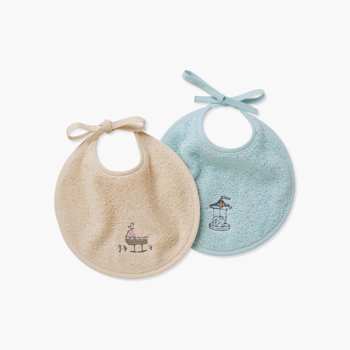 Mini bavoir coton INSTANT naturel, CARRE BLANC