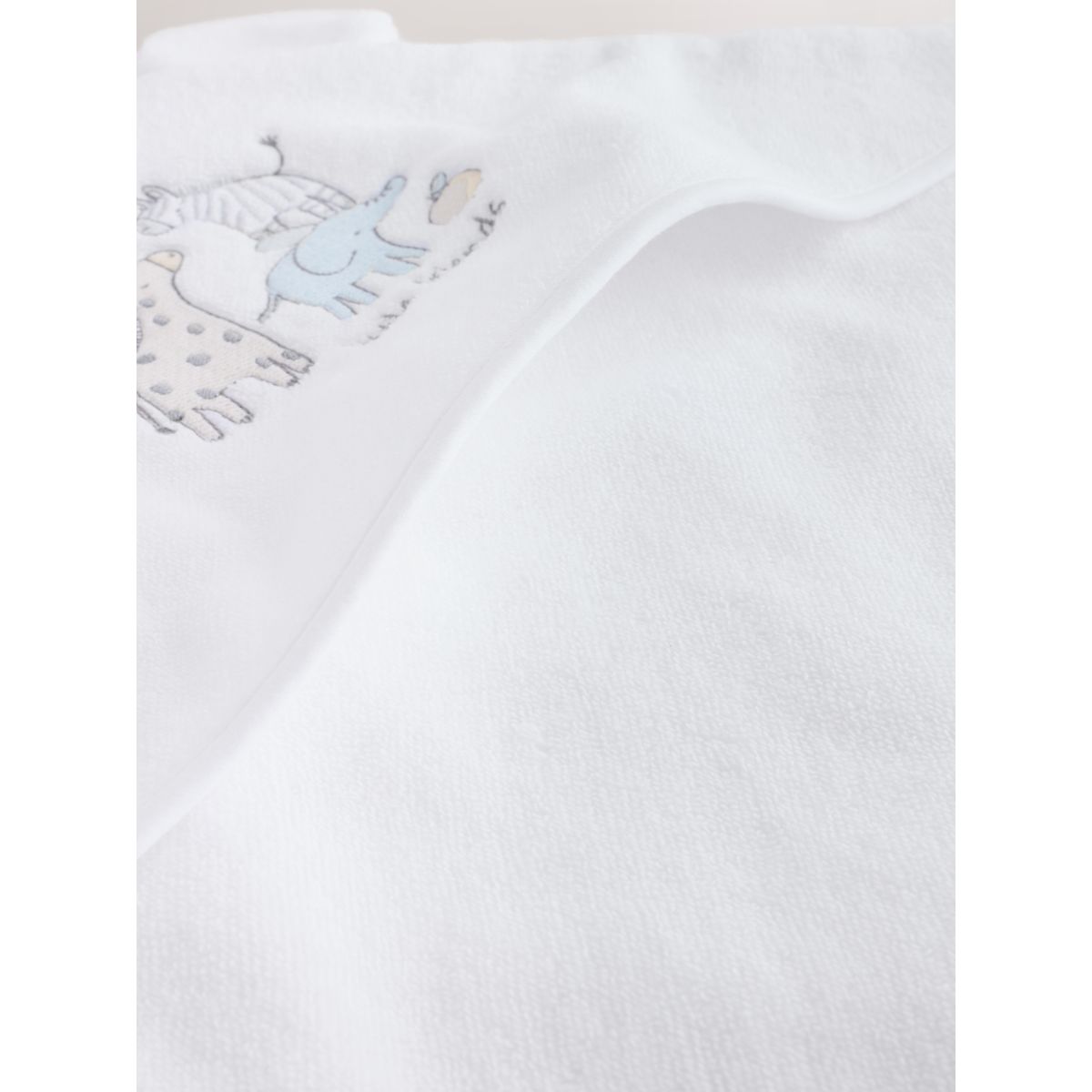 Serviette à capuche pour bébé animaux de safari blancs, NEXT