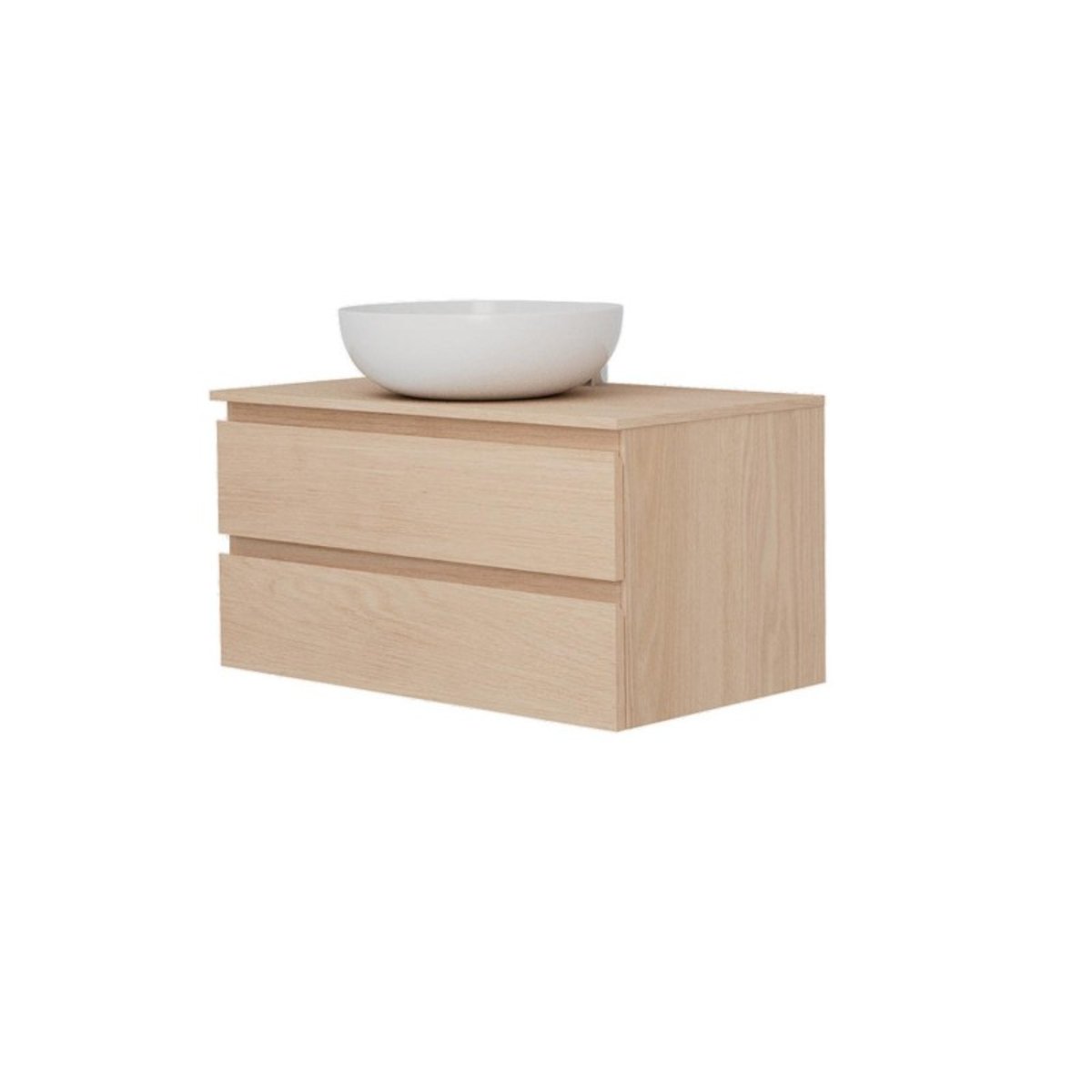 Ensemble meuble simple vasque 80 cm + vasque SORRENTO chêne, MOB IN