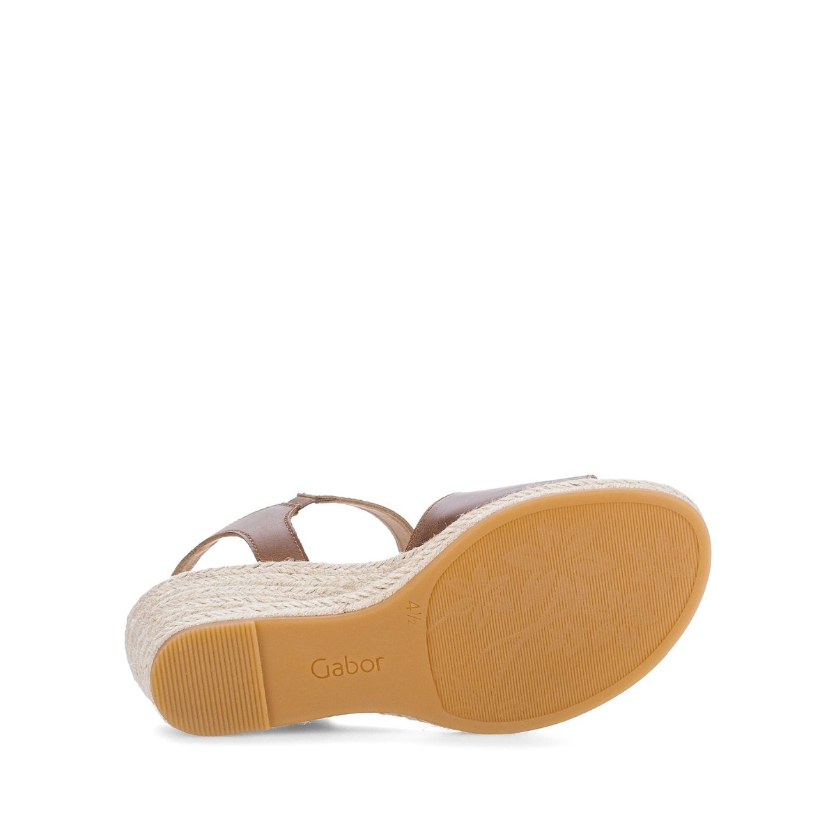 Sandales en cuir à talon compensé beige, GABOR