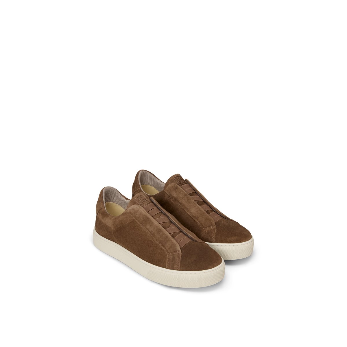 Baskets à semelles Cupsohlen, modèle Agar en cuir velours huilé marron, MARC O'POLO