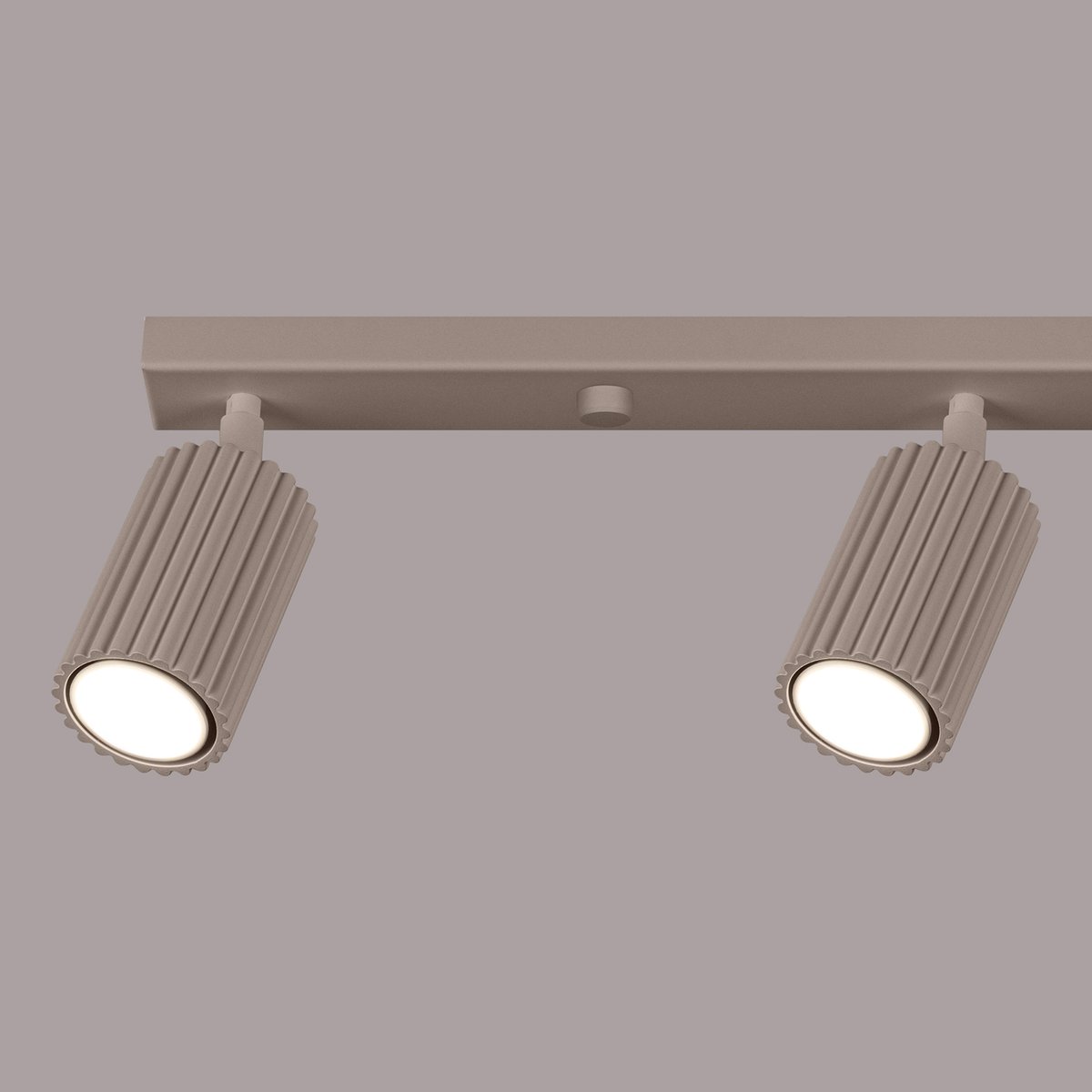 Plafonnier Aluminium Taupe GU10 4 Karbon marron, EDEN