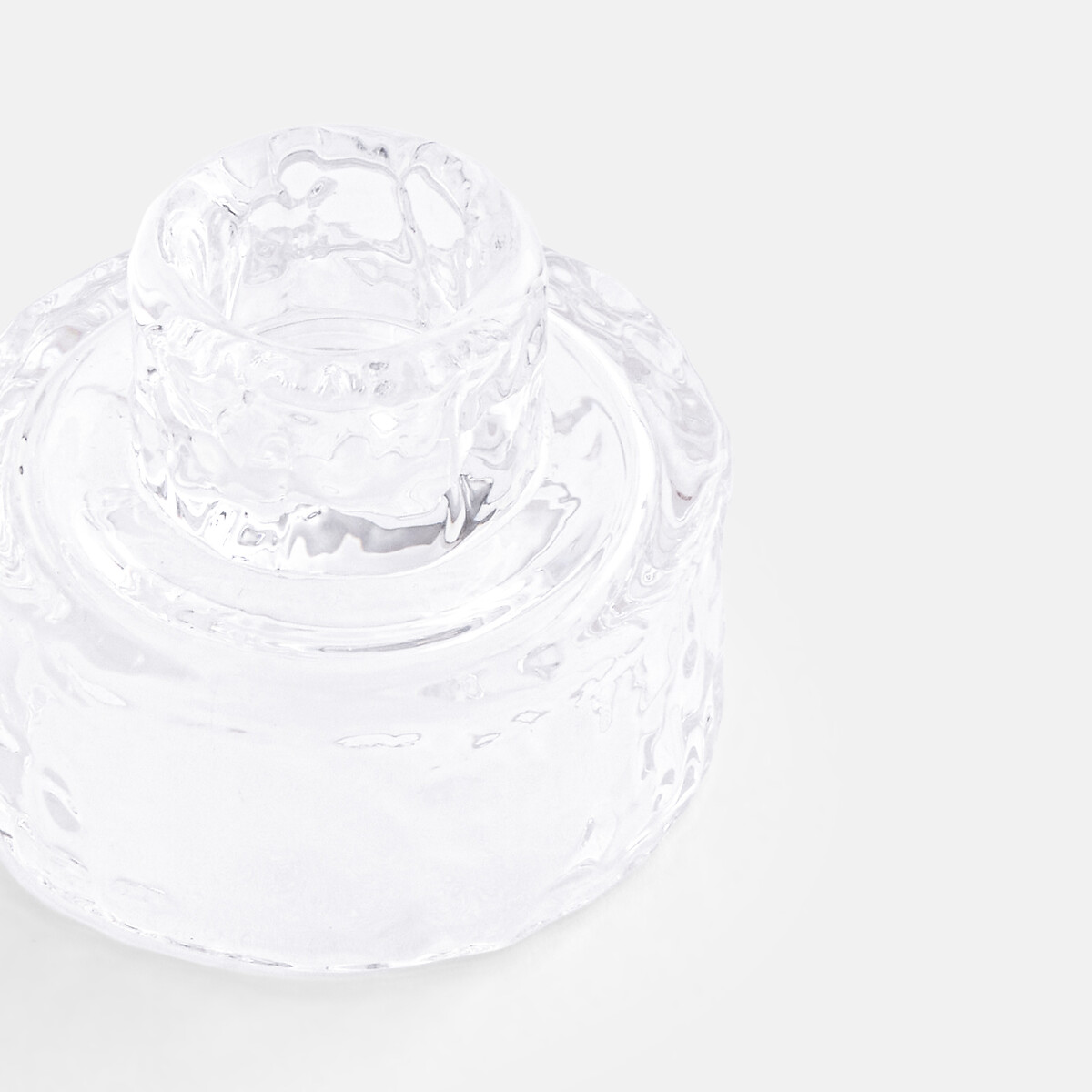 Lot de 3 bougeoirs en verre transparent texturé, NEO transparent, LA REDOUTE INTERIEURS