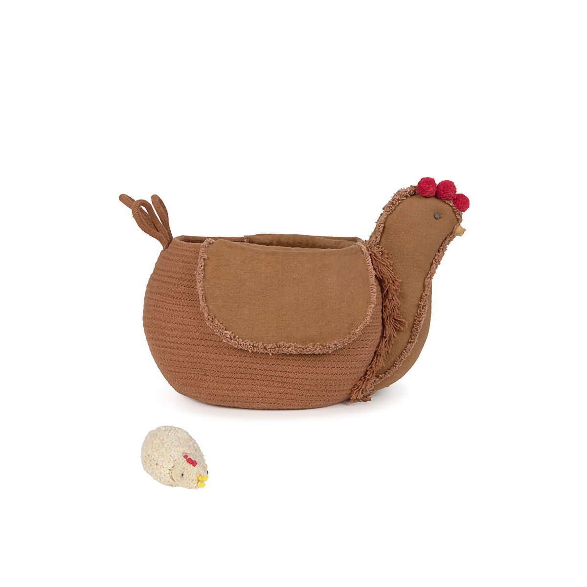 Cesta enfant en coton Poule Toffee GROWING UP ON A FARM caramel, LORENA CANALS