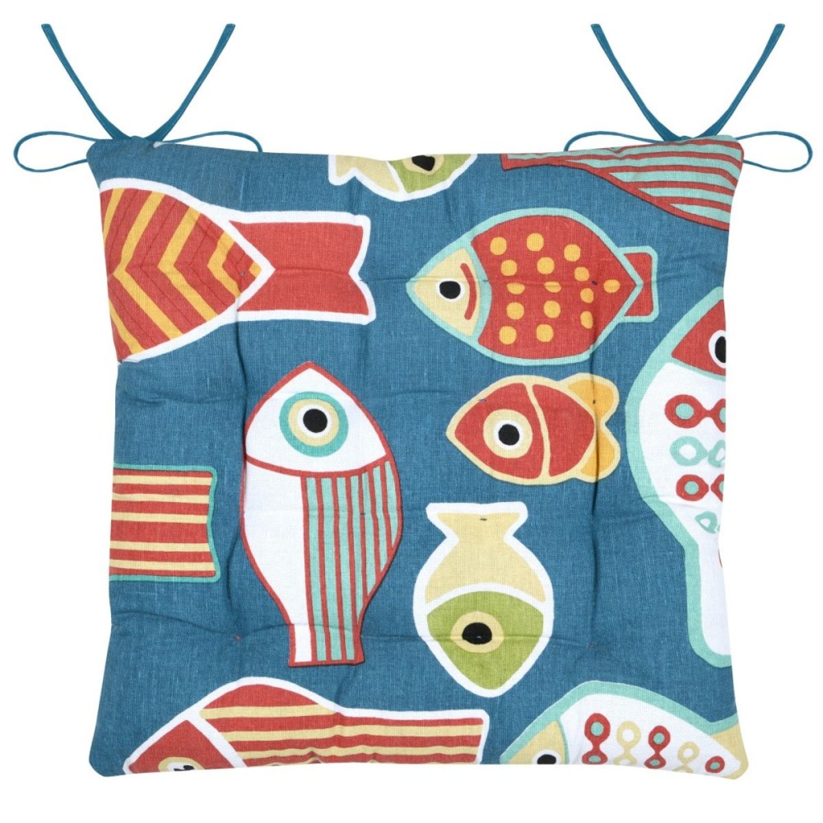 Lot De 4 Galettes De Chaise Color Fish bleu, DECORATIE