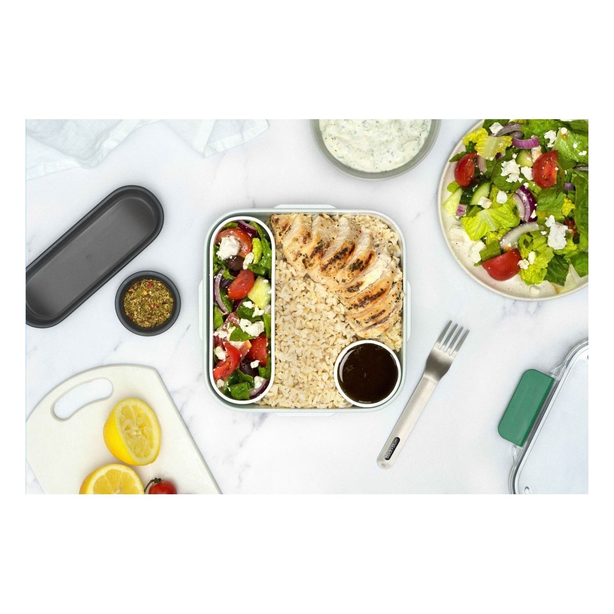 Lunch box original océan bleu 1000 ml couleur unique, BLACK + BLUM