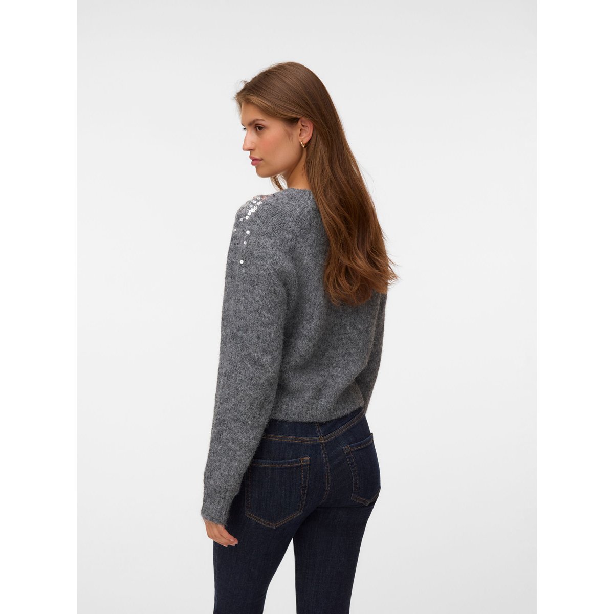 Pull En Maille dark grey melange, VERO MODA