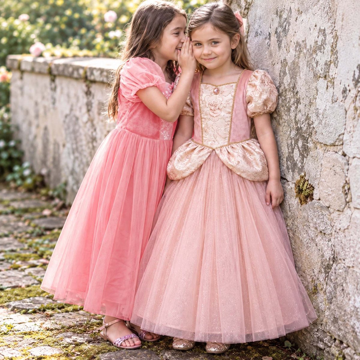 Déguisement enfant robe de princesse Aurélia rose, GREAT PRETENDERS