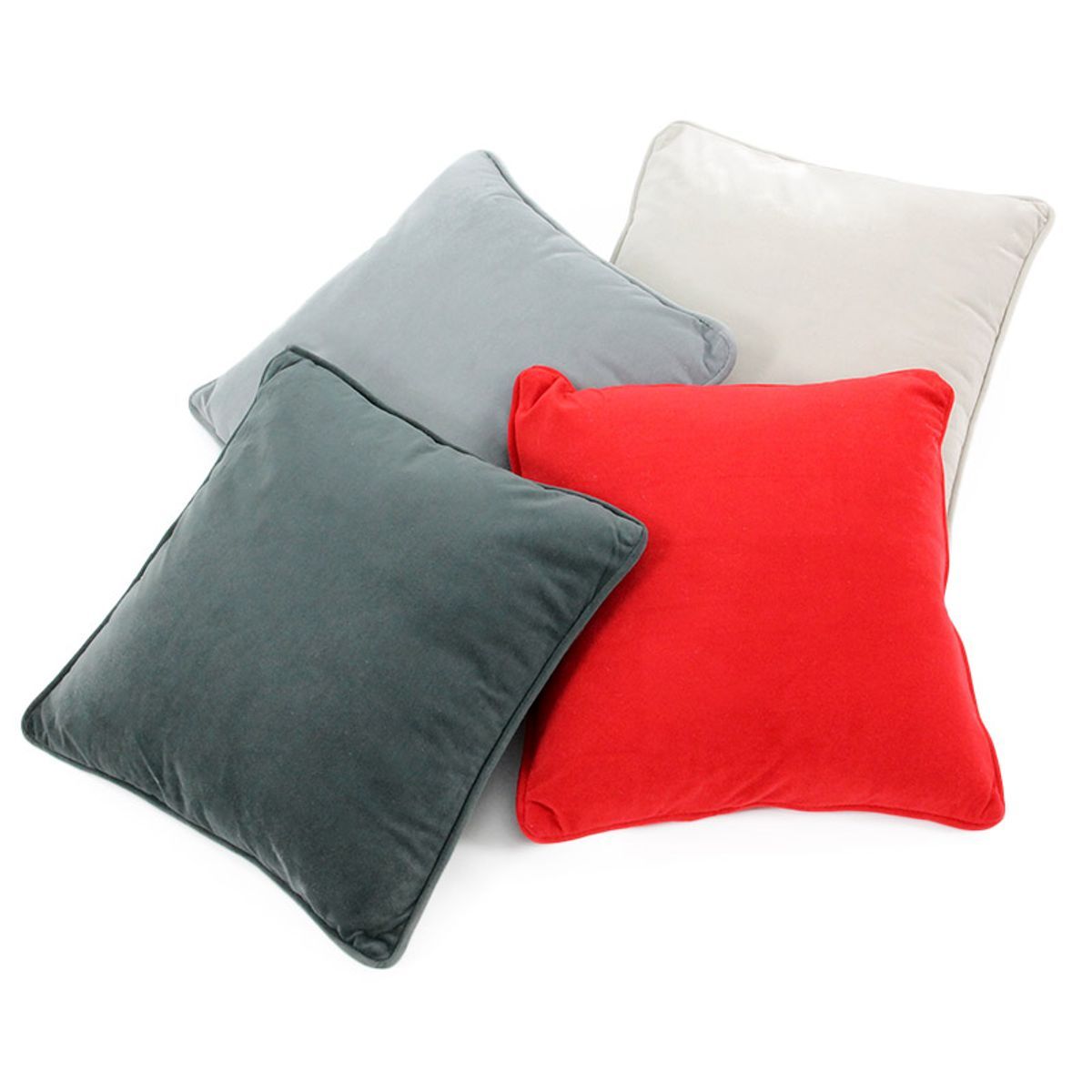 Coussin en velours extra-doux VELVET écru, THE DECO FACTORY