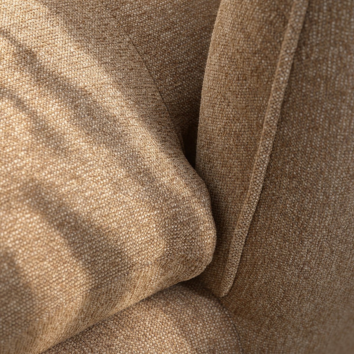 Méridienne gauche modulable en tissu texturé LEOPOLD marron clair chiné, BERAH GETAH