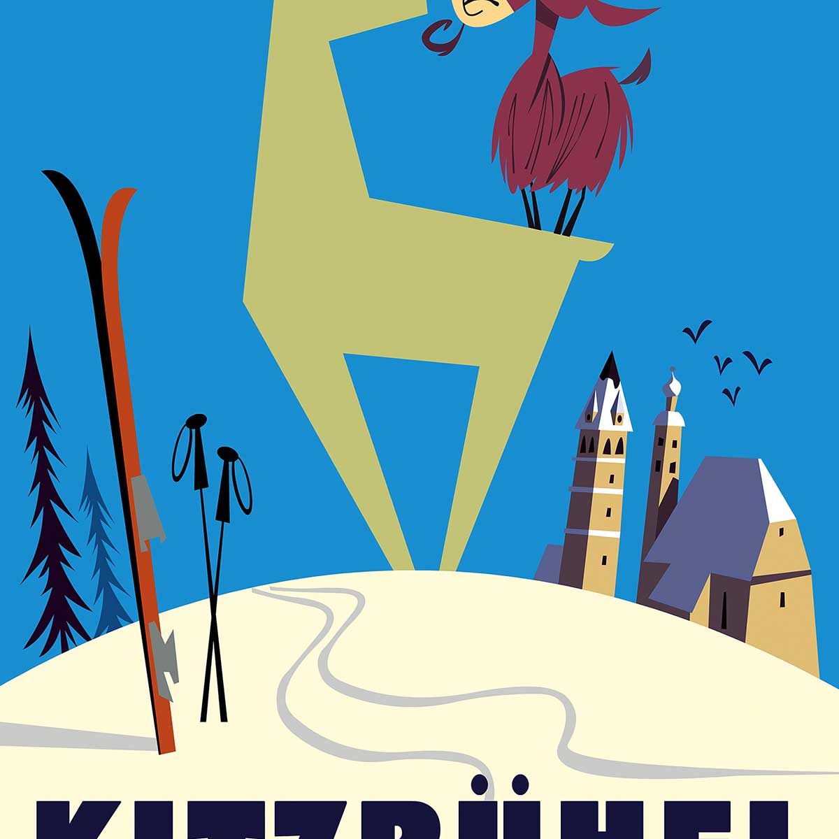 Tableau  bisous de kitzbuhl tableau alu dibond, HEXOA