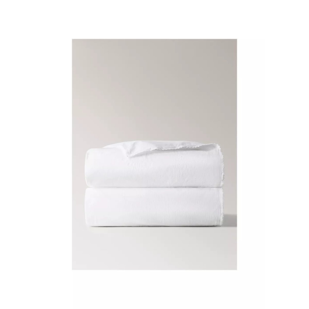 Housse de couette enfant percale garment-washed Lit 90 cm blanc, MANGO HOME