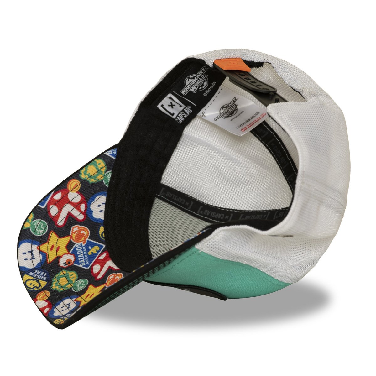 Casquette Trucker Mario Kart vert/blanc/noir/gris, CAPSLAB