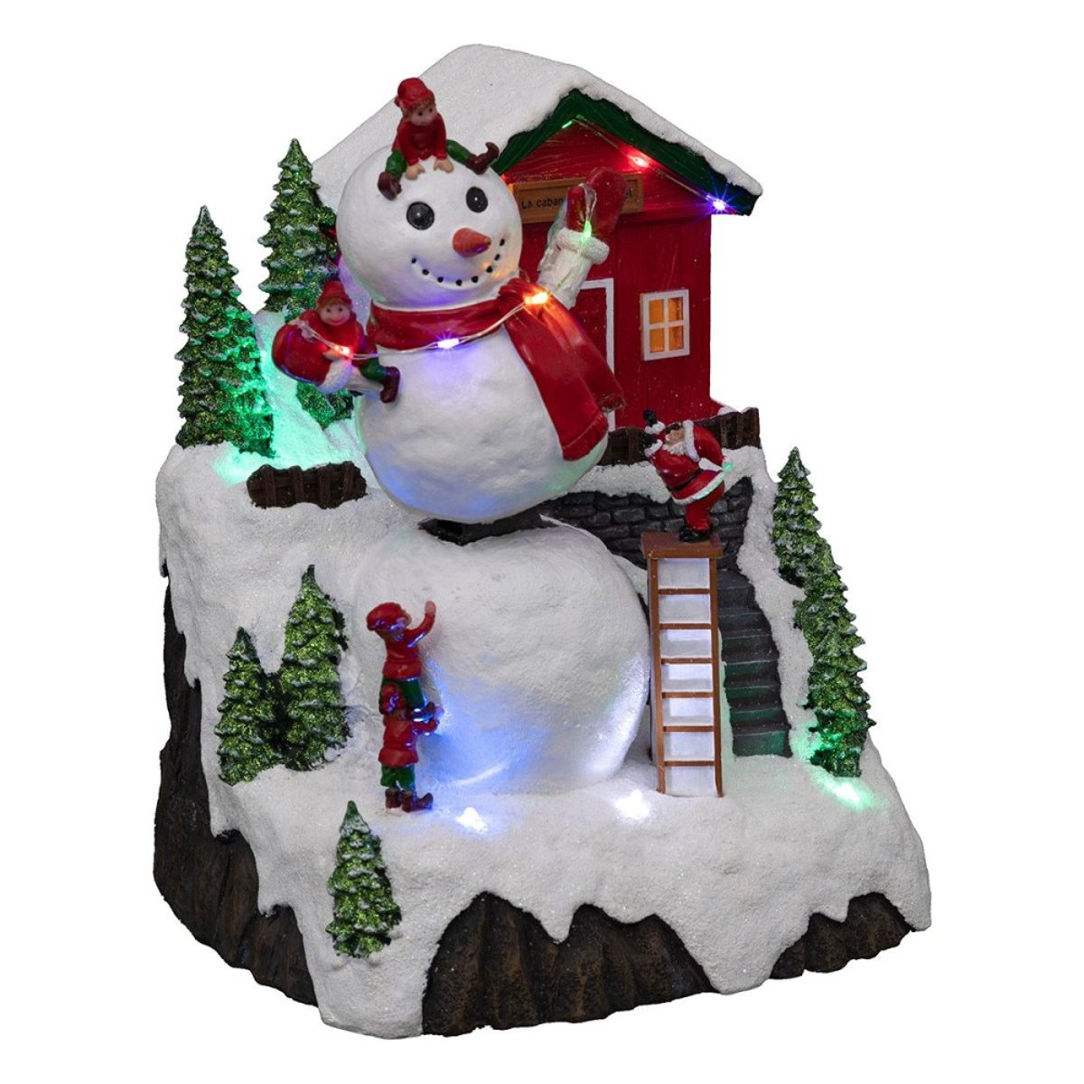 Village de Noël Bonhomme de neige 17 LED rouge, ATMOSPHERA
