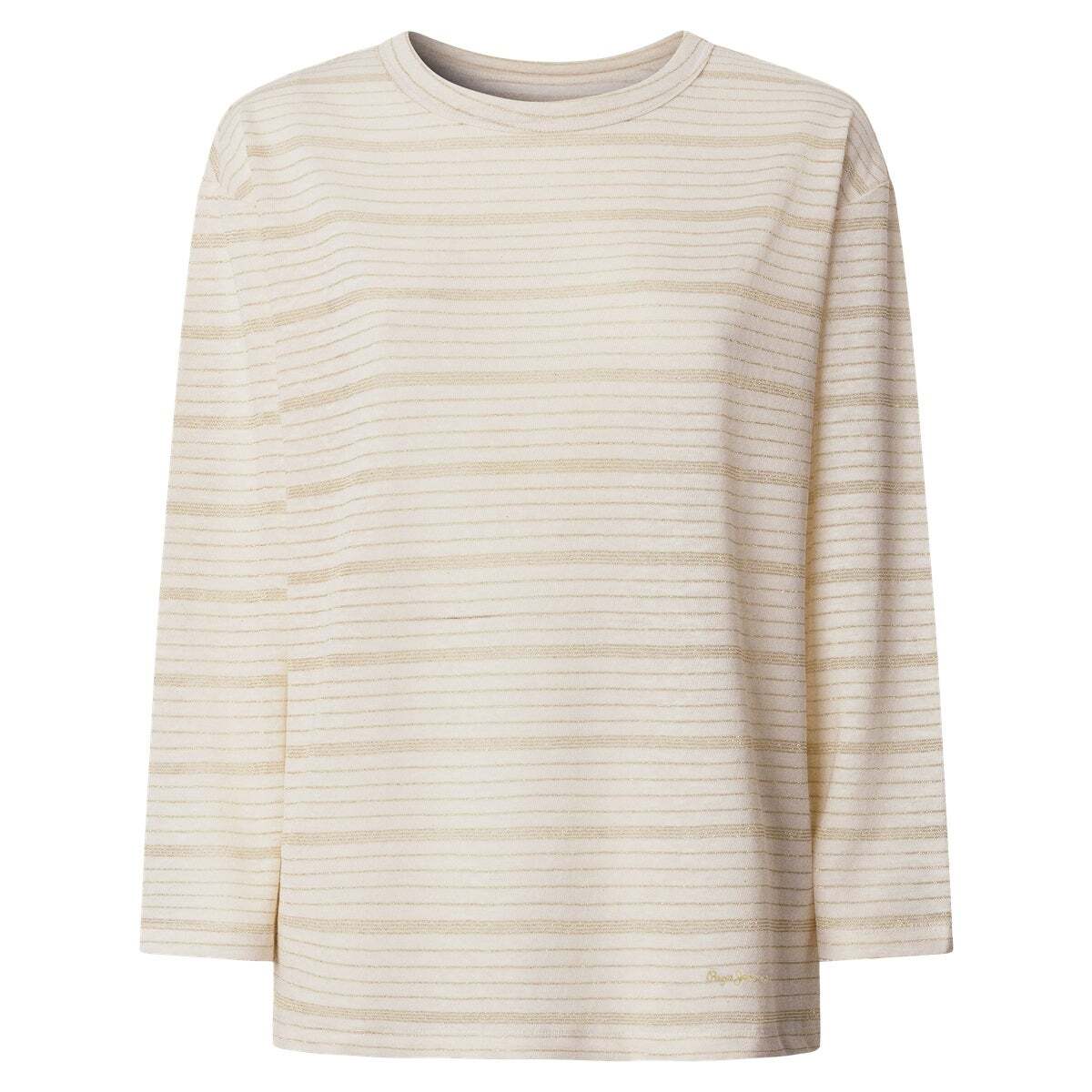 T-Shirt Manches Longues À Rayures blanche mousse, PEPE JEANS