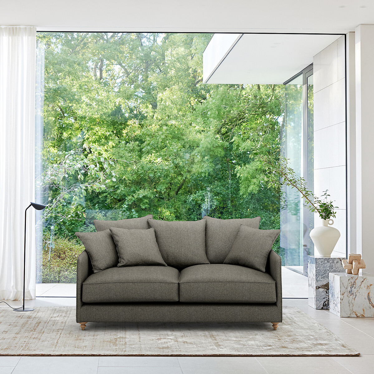 Canapé compact convertible tweedé, Lazare naturel/gris clair, AM.PM