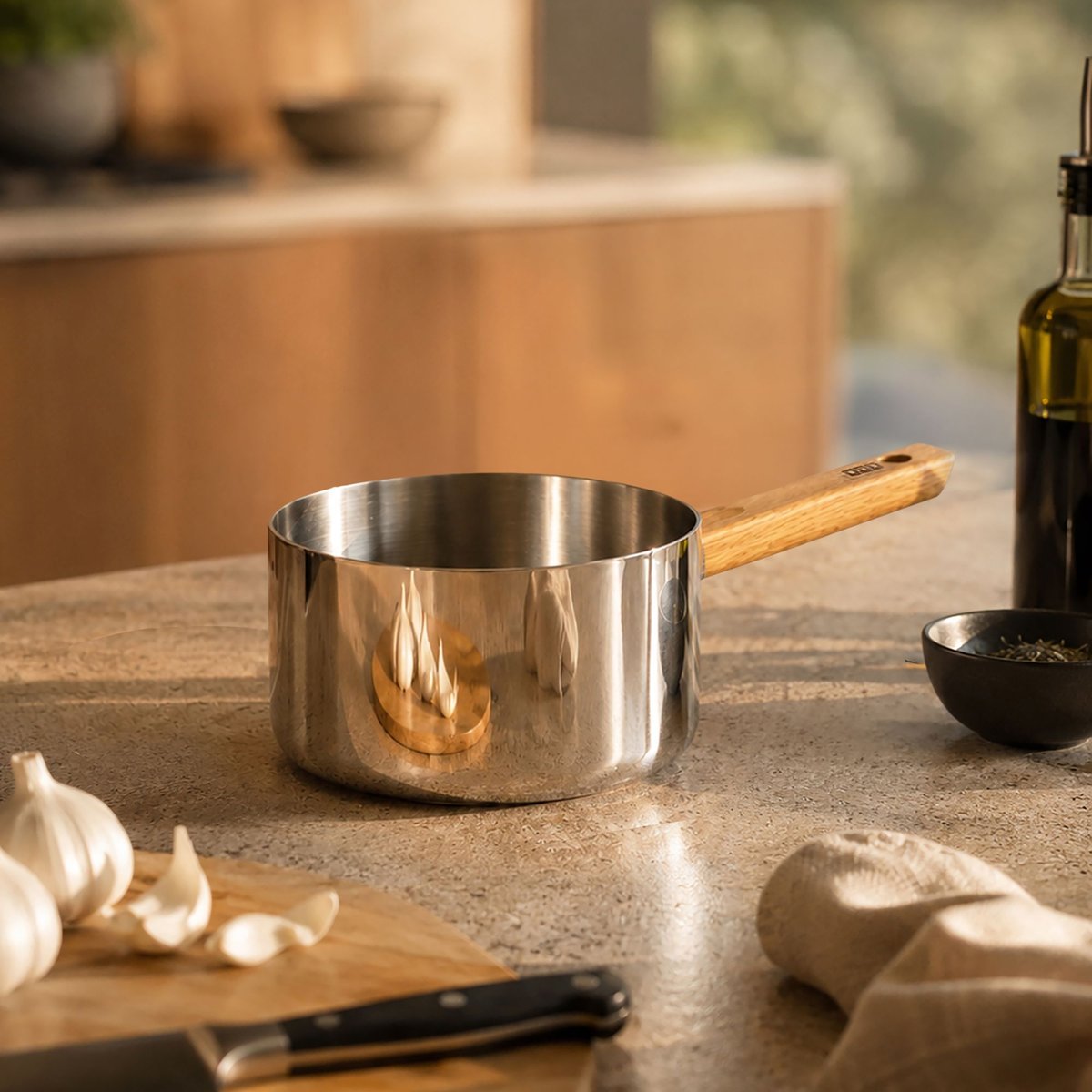Casserole 16cm en acier inoxydable, ECTOR inox-naturel, OGO LIVING