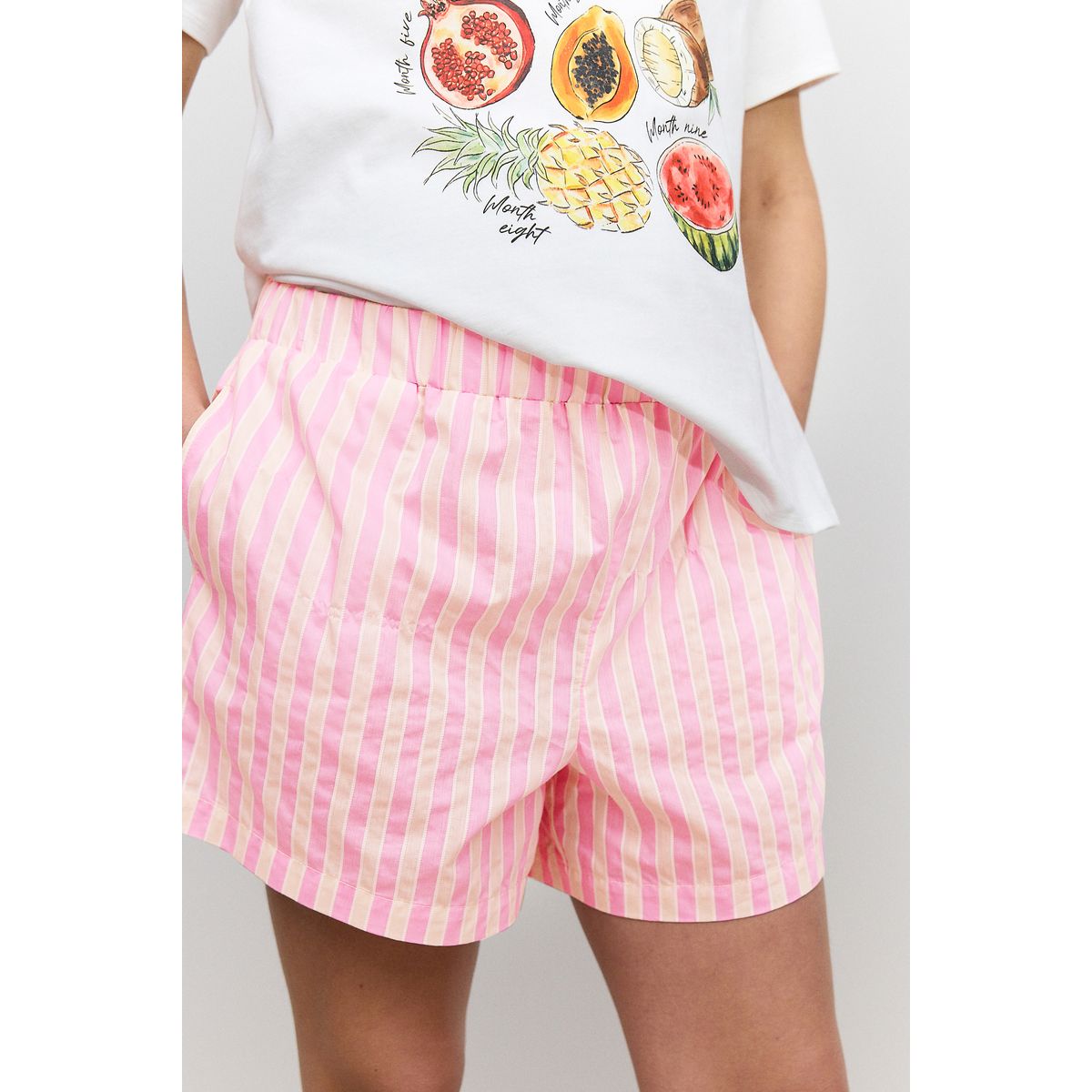 Short à enfiler maternité rose à rayures, NEXT