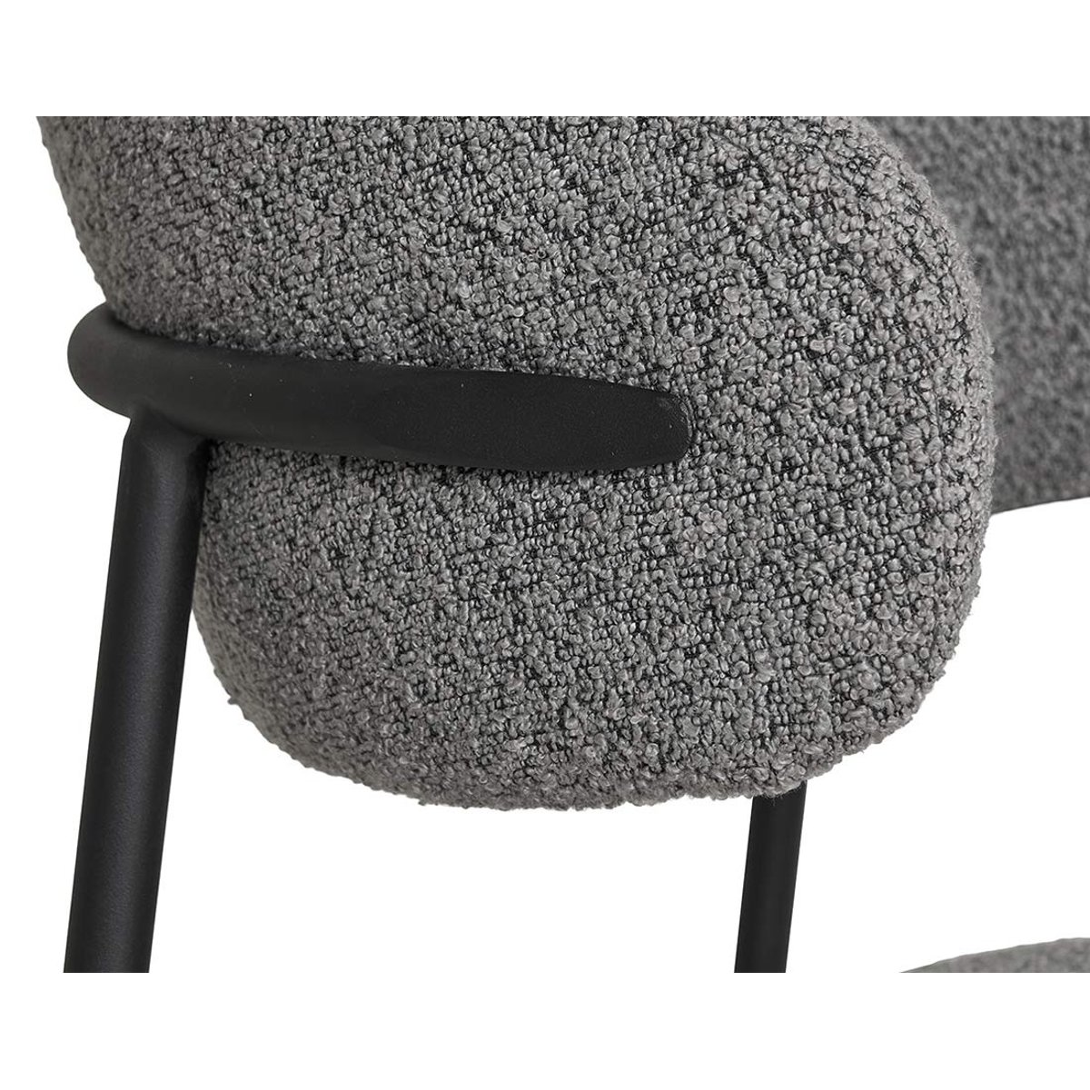 Lot de 2 chaises en tissu bouclette, ERICA gris, BEST MOBILIER