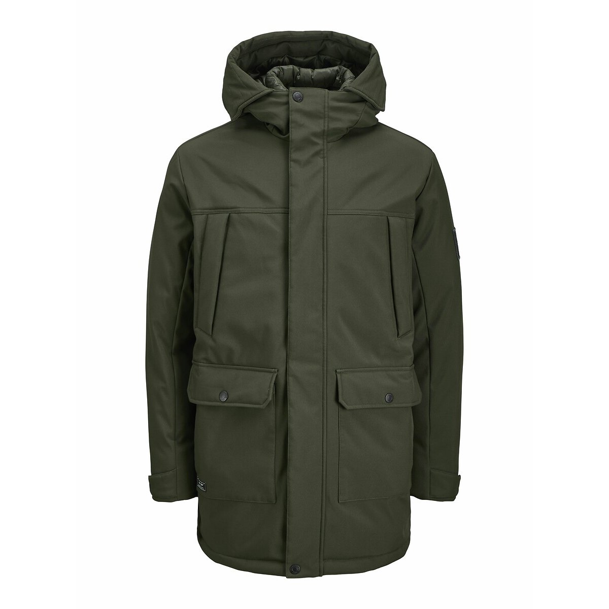 Parka chaude à capuche vert forêt, JACK & JONES