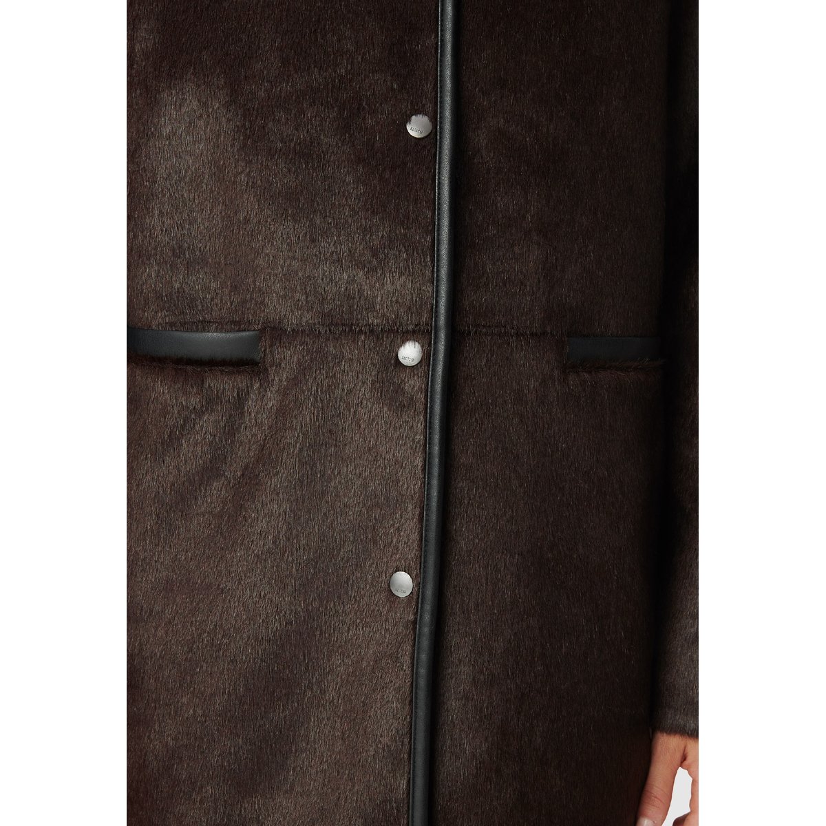 Manteau effet poulain marron foncé, IKKS