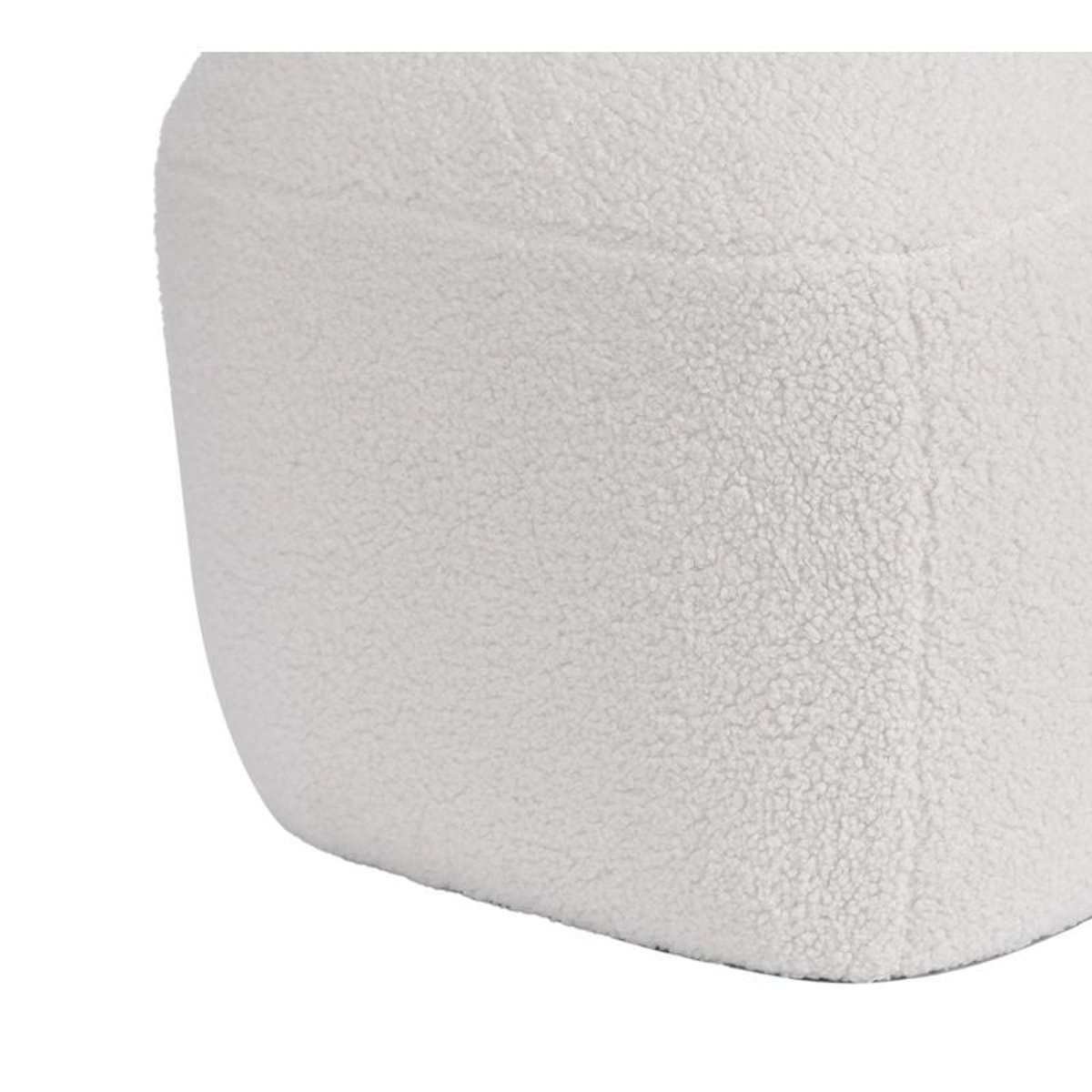 Pouf en bouclette épaisse écru ecru, ZAGO