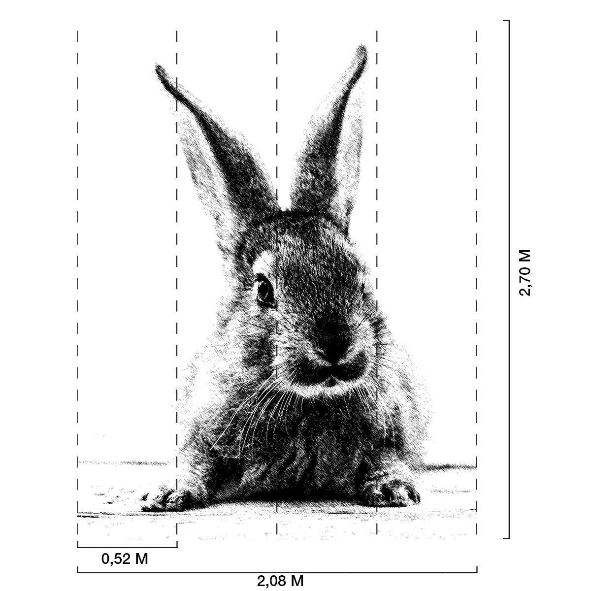 Papier peint lapin géant intissé, HEXOA