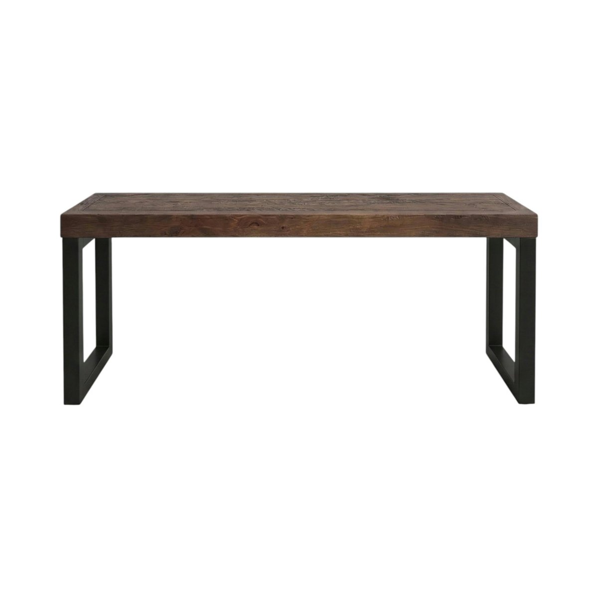 Banc bois brun recyclé pieds métal 140 cm SAMOA bois naturel, PIER IMPORT
