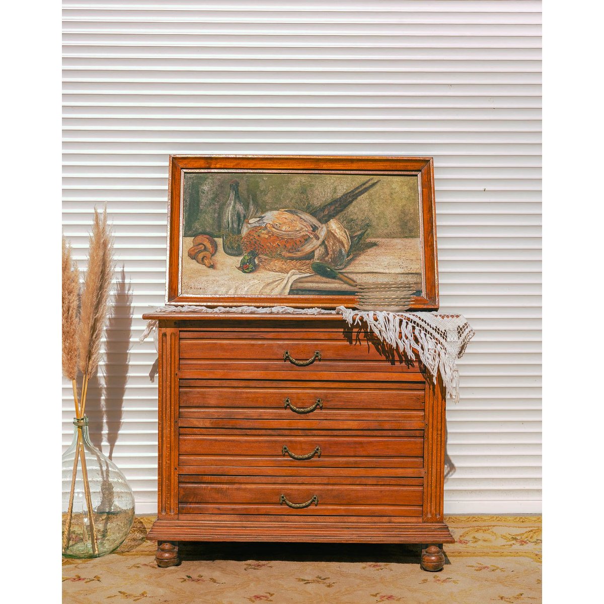 Commode aux jolies poignées Garance N°726 - Bon état marron, DEBONGOUT