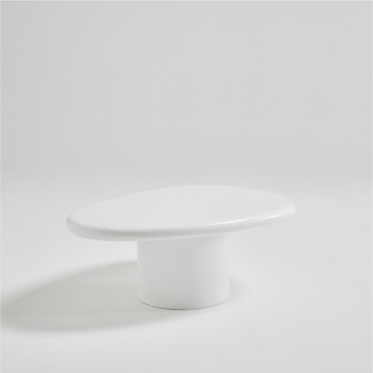 Table basse organique en fibre de ciment L80cm- LUNA blanc, DRAWER