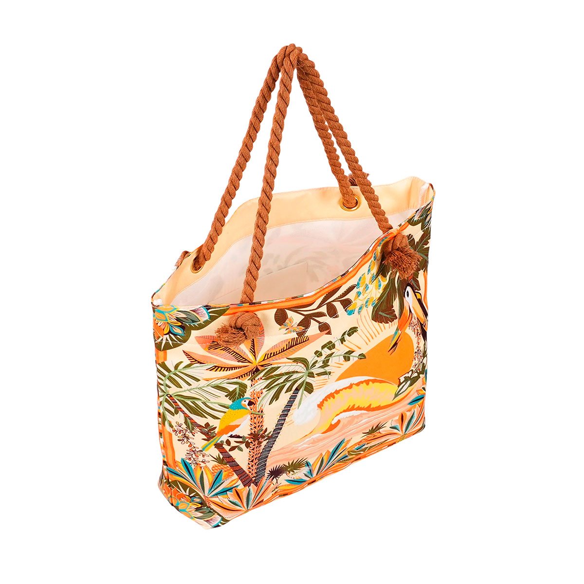 Sac cabas à motifs exotiques avec trousse DOLCE jaune, WILD