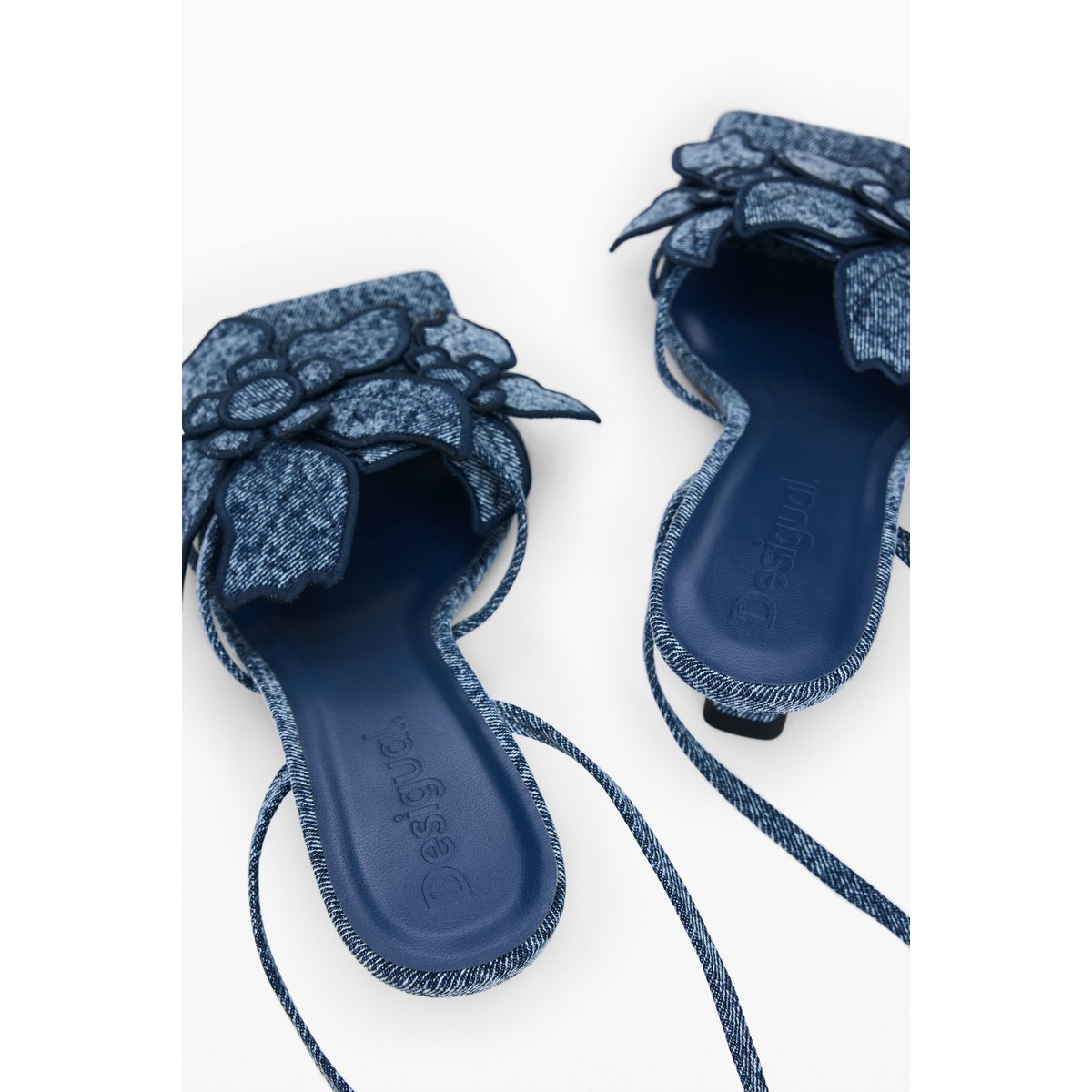 Sandale appliques fleur bleu, DESIGUAL
