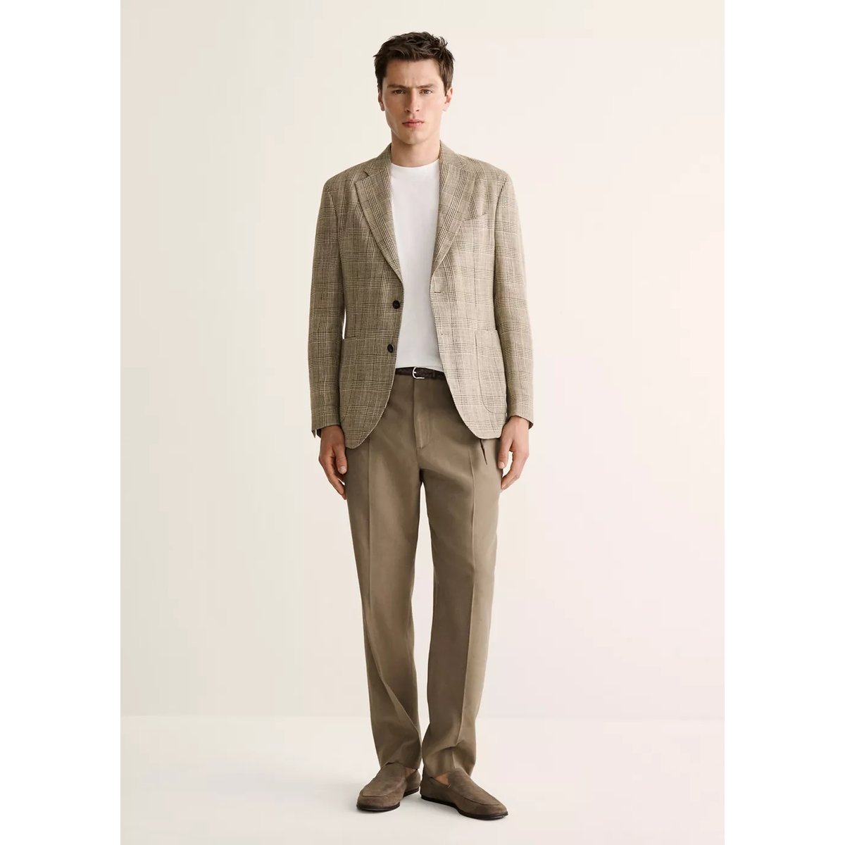 Pantalon regular-fit pinces kaki, MANGO MAN