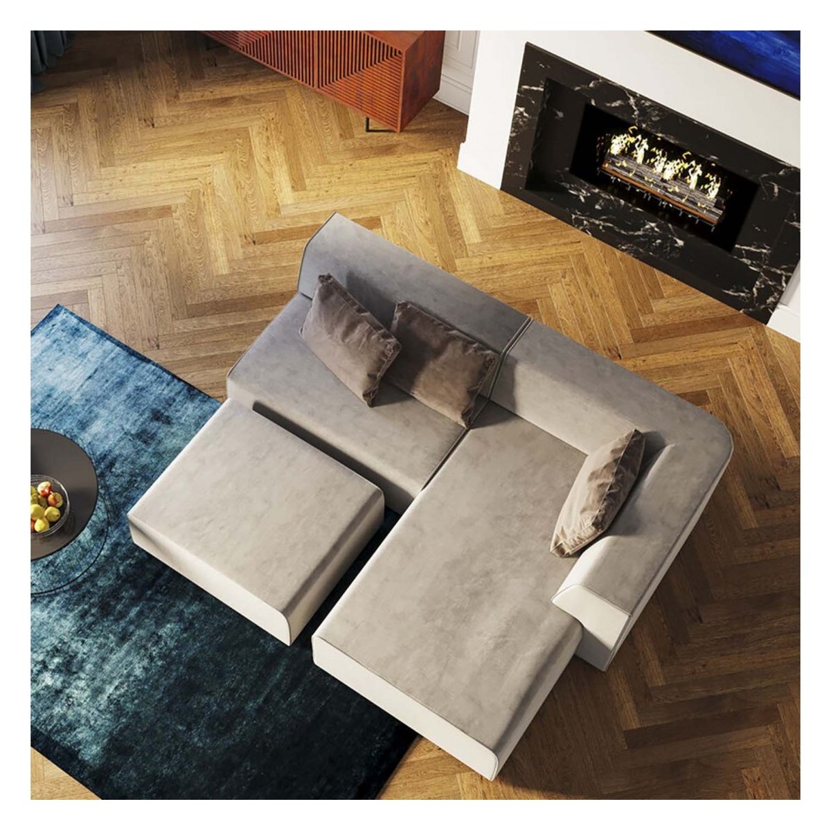 Assise centrale de canapé, INFINITY gris, KARE DESIGN