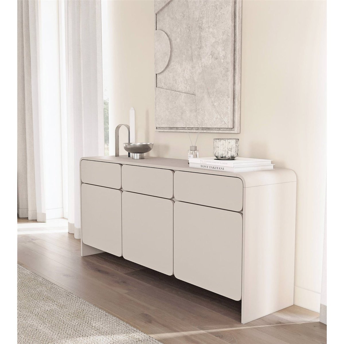Commode 3 portes 3 tiroirs LUMMO cachemire, RECOLLECTION