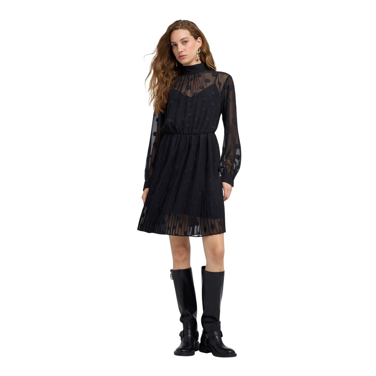 Robe évasée à pois noir, MOTIVI